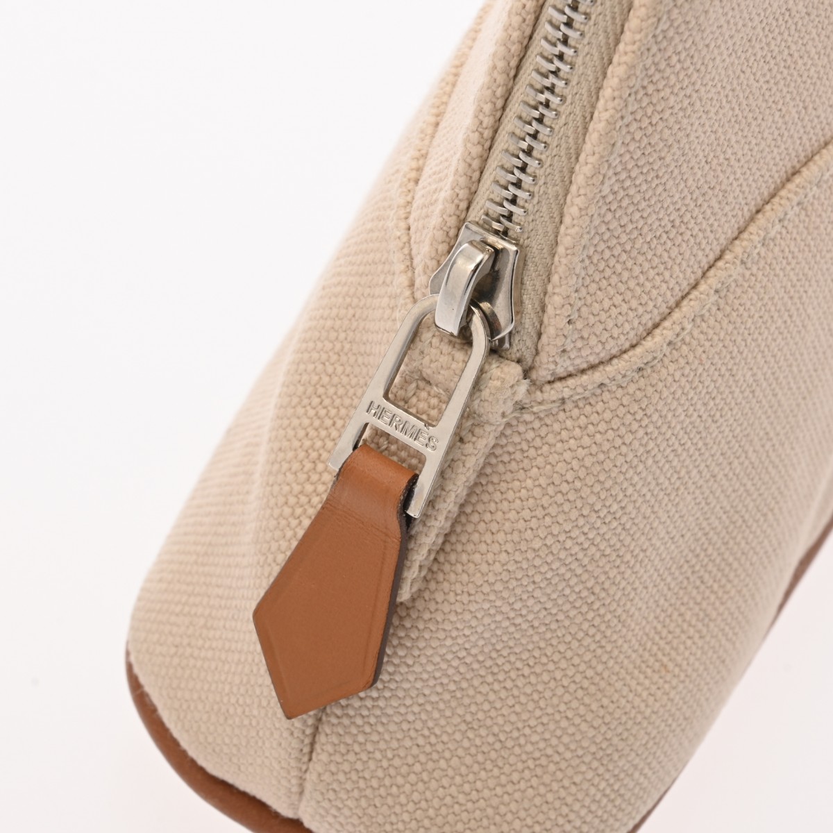 エルメス ボリード ポーチ ミニミニ ベージュ コットンキャンバス