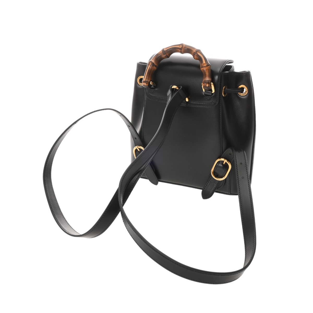 グッチ バンブー リュックサック ブラック 702101 レザー ユニセックス