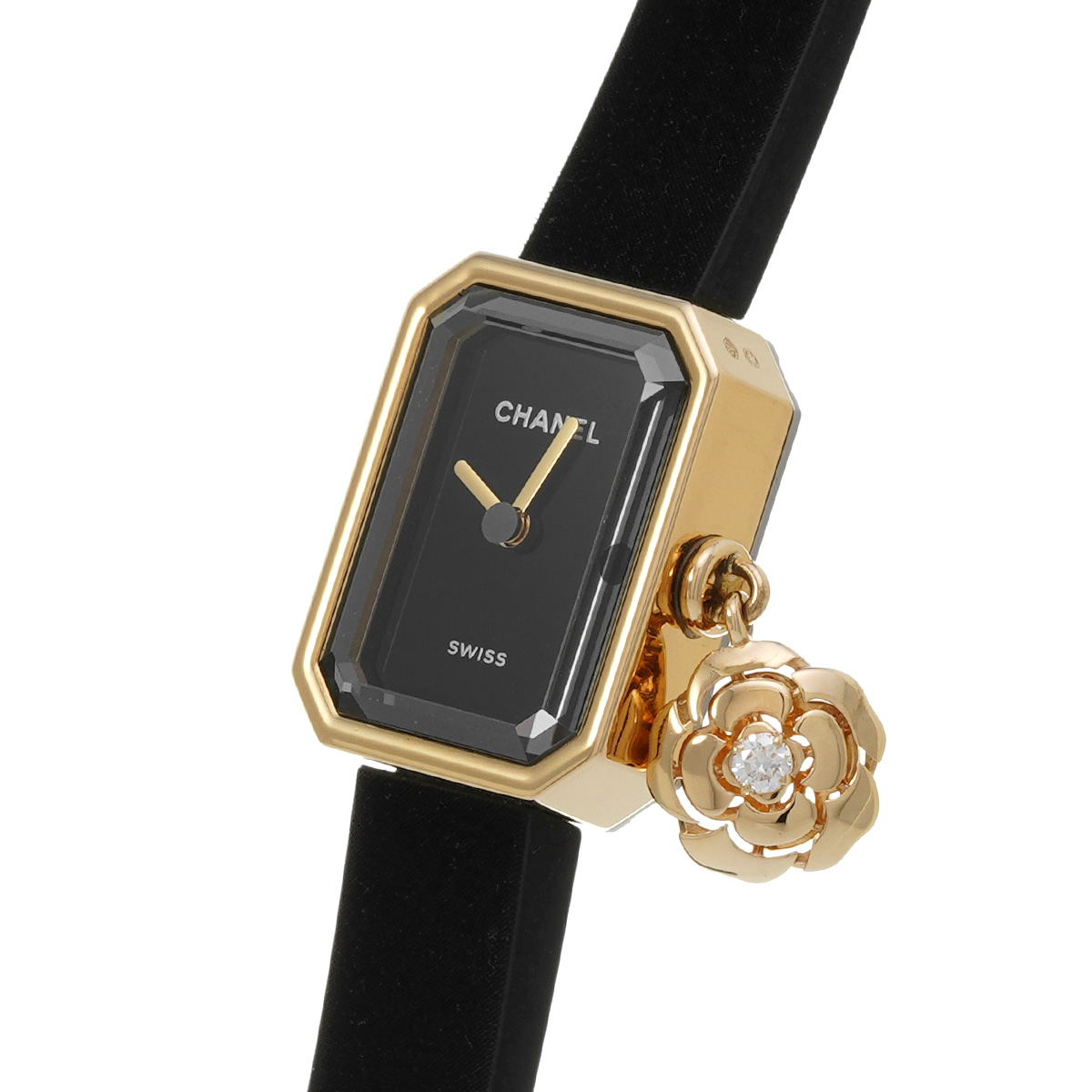 シャネル プルミエール カメリア H6361 ブラックラッカー レディース