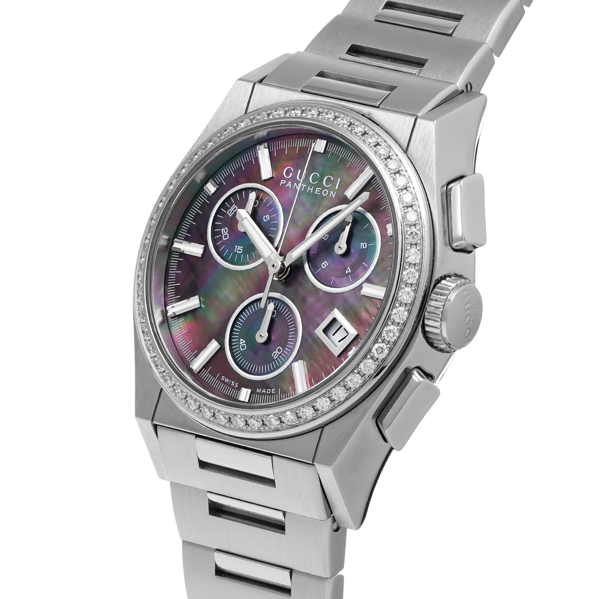 グッチ パンテオン 115.4 ブラックシェル ユニセックス 時計 【中古