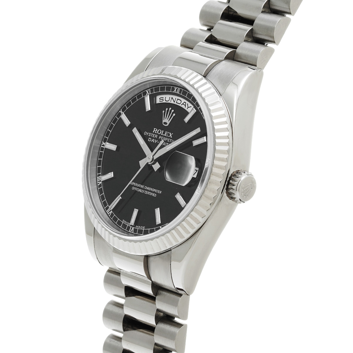 ロレックス デイデイト 118239 ブラック メンズ 時計 【中古