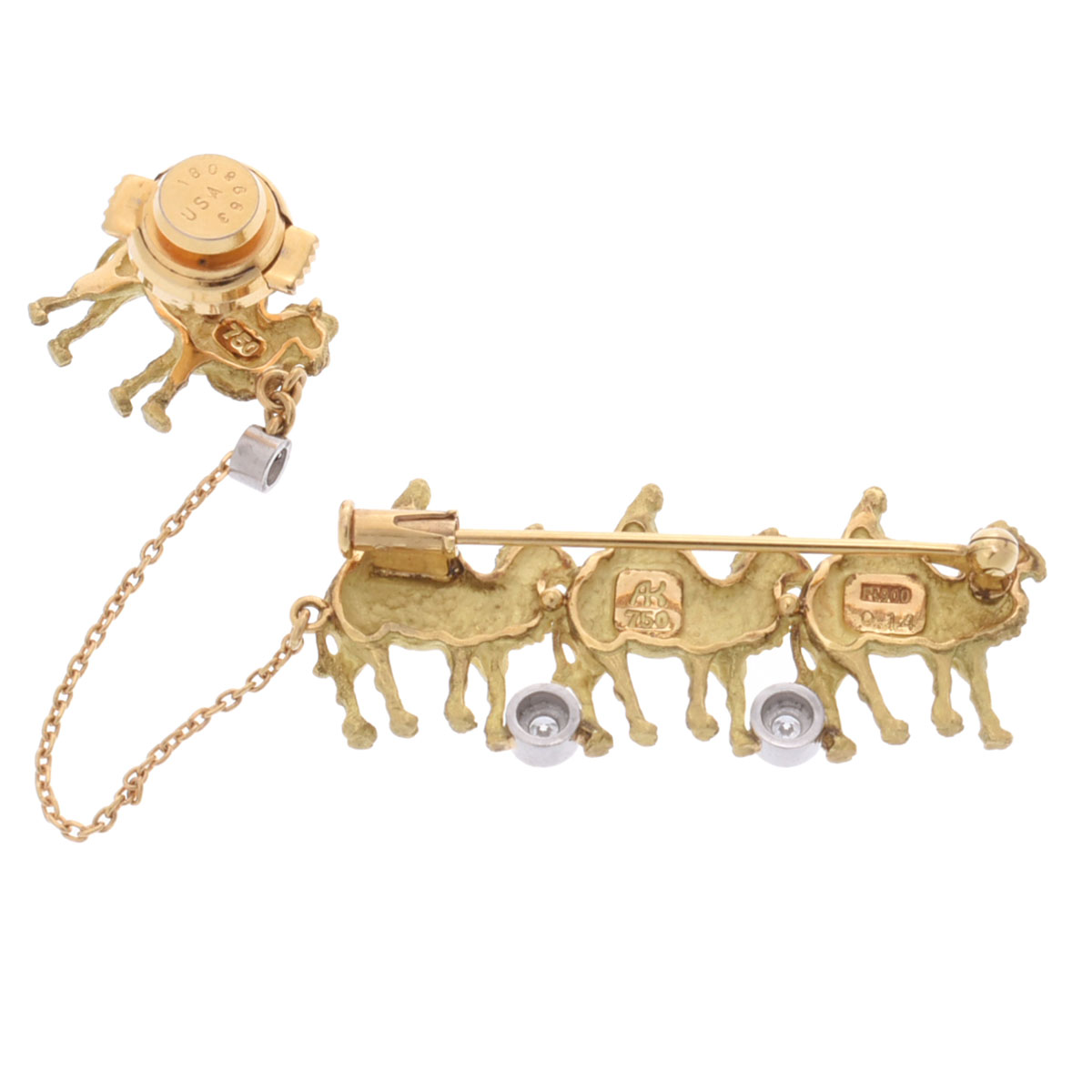 AKコレクション ラクダモチーフ ブローチ タイタック ゴールド K18