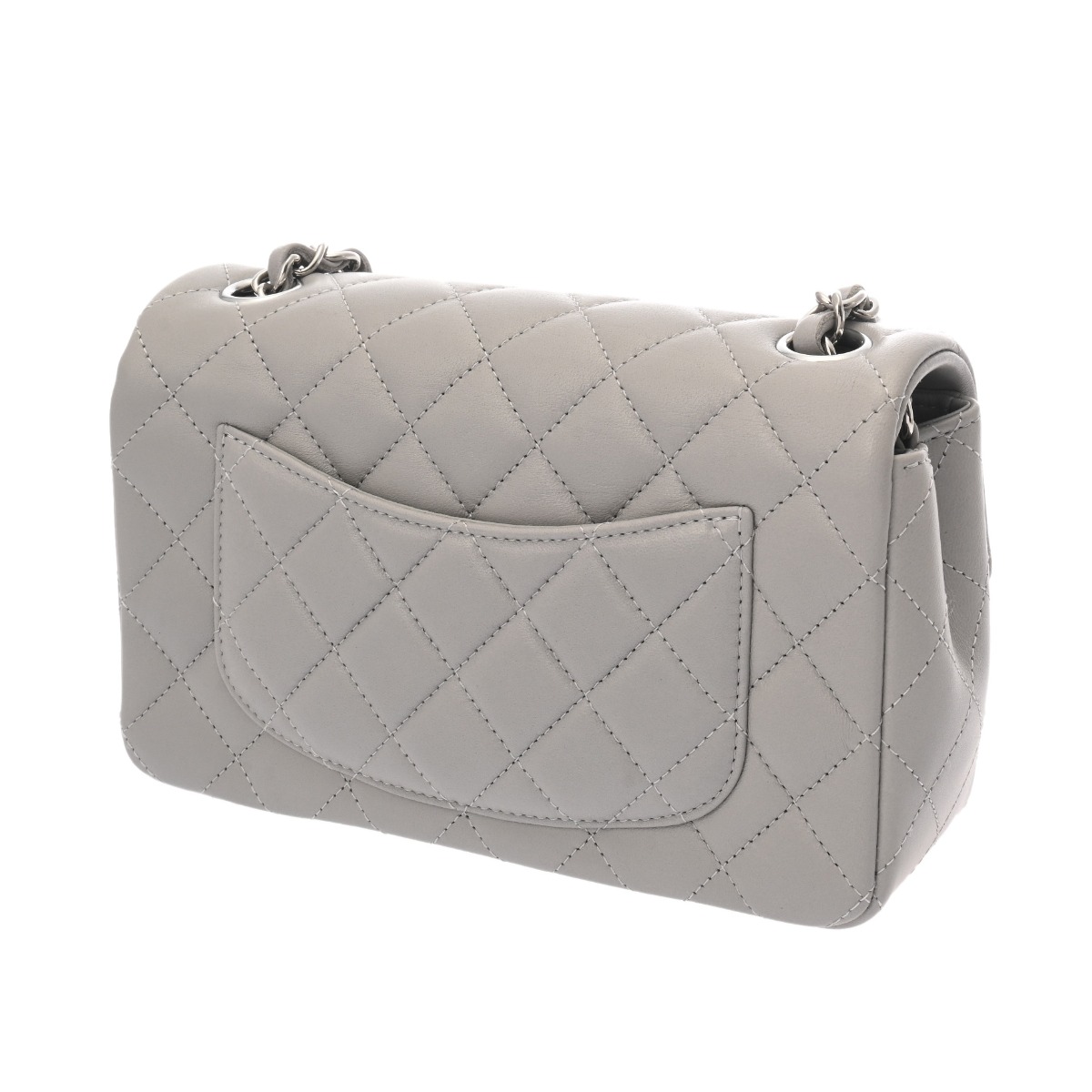シャネル マトラッセ ミニ クラシック ハンドバッグ 20cm グレー