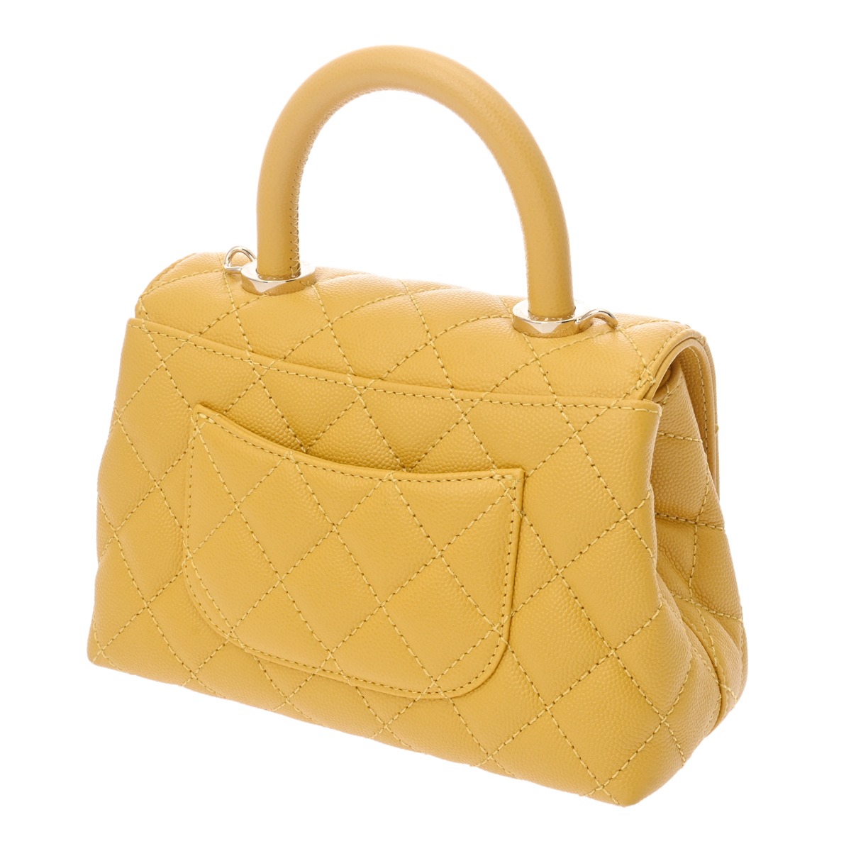 シャネル マトラッセ ココハンドル XXS イエロー AS2215 グレインド