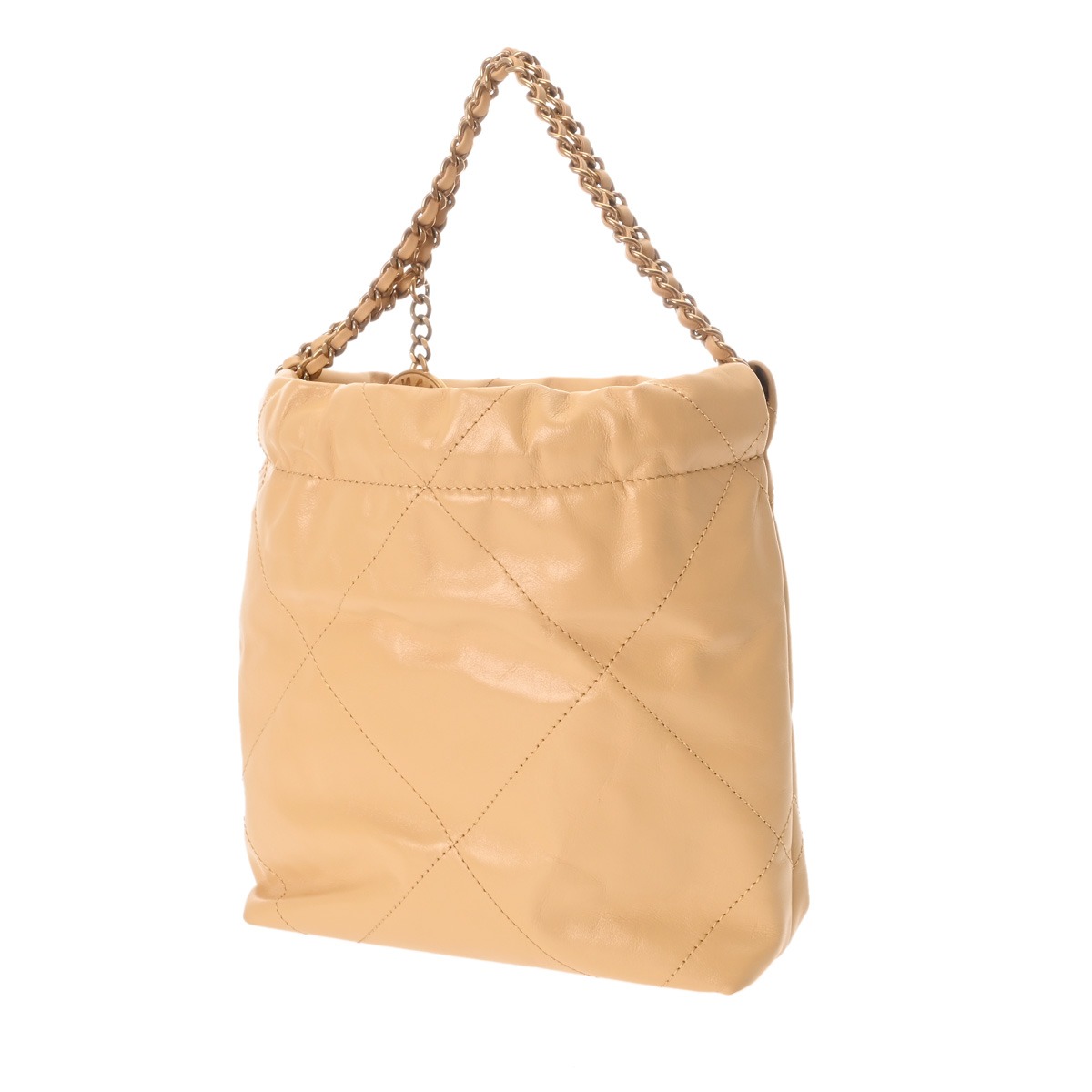 シャネル ミニ ハンドバッグ CHANEL22 ベージュ AS3980 シャイニー