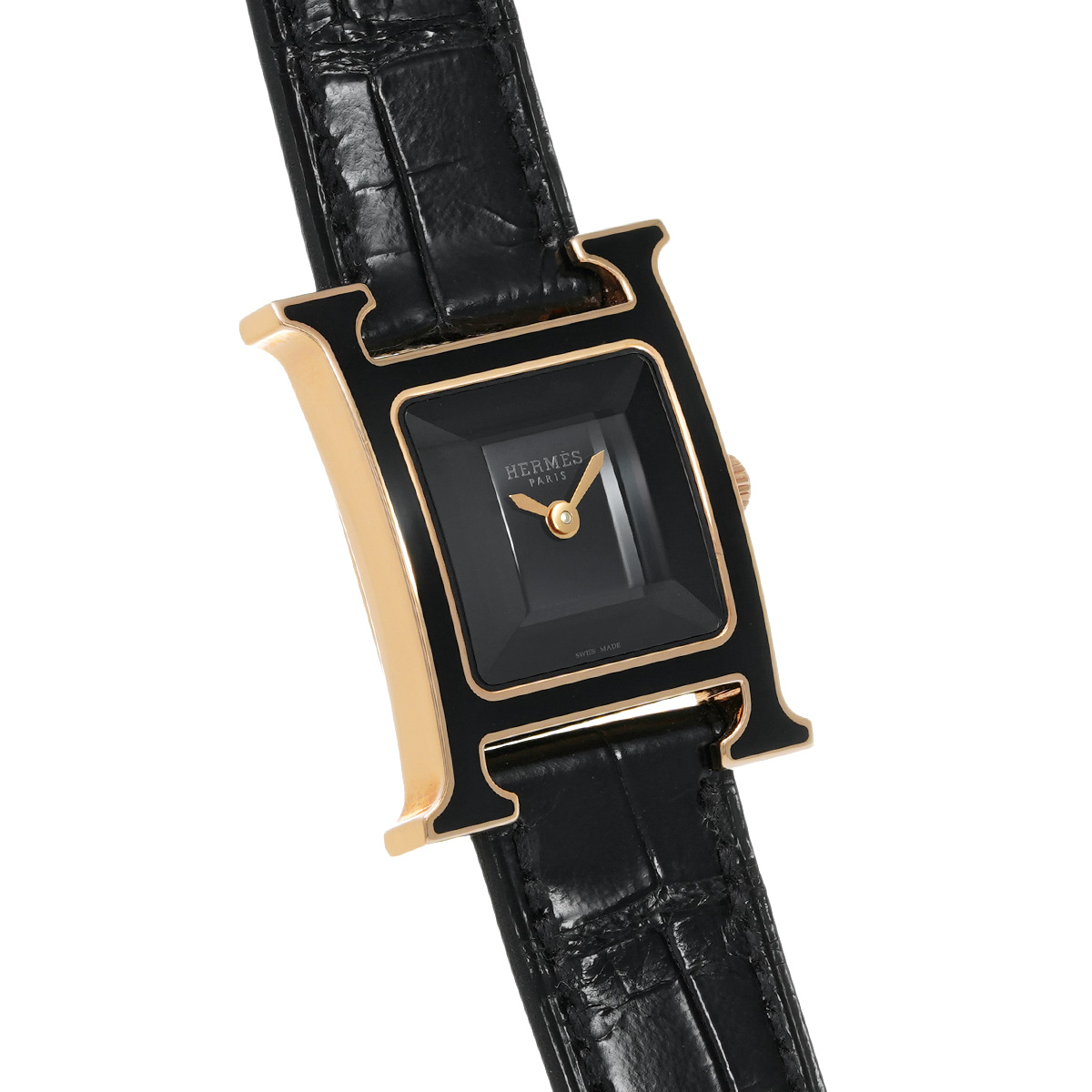 エルメス Hウォッチ PM HH1.270B ブラック レディース 時計 【中古