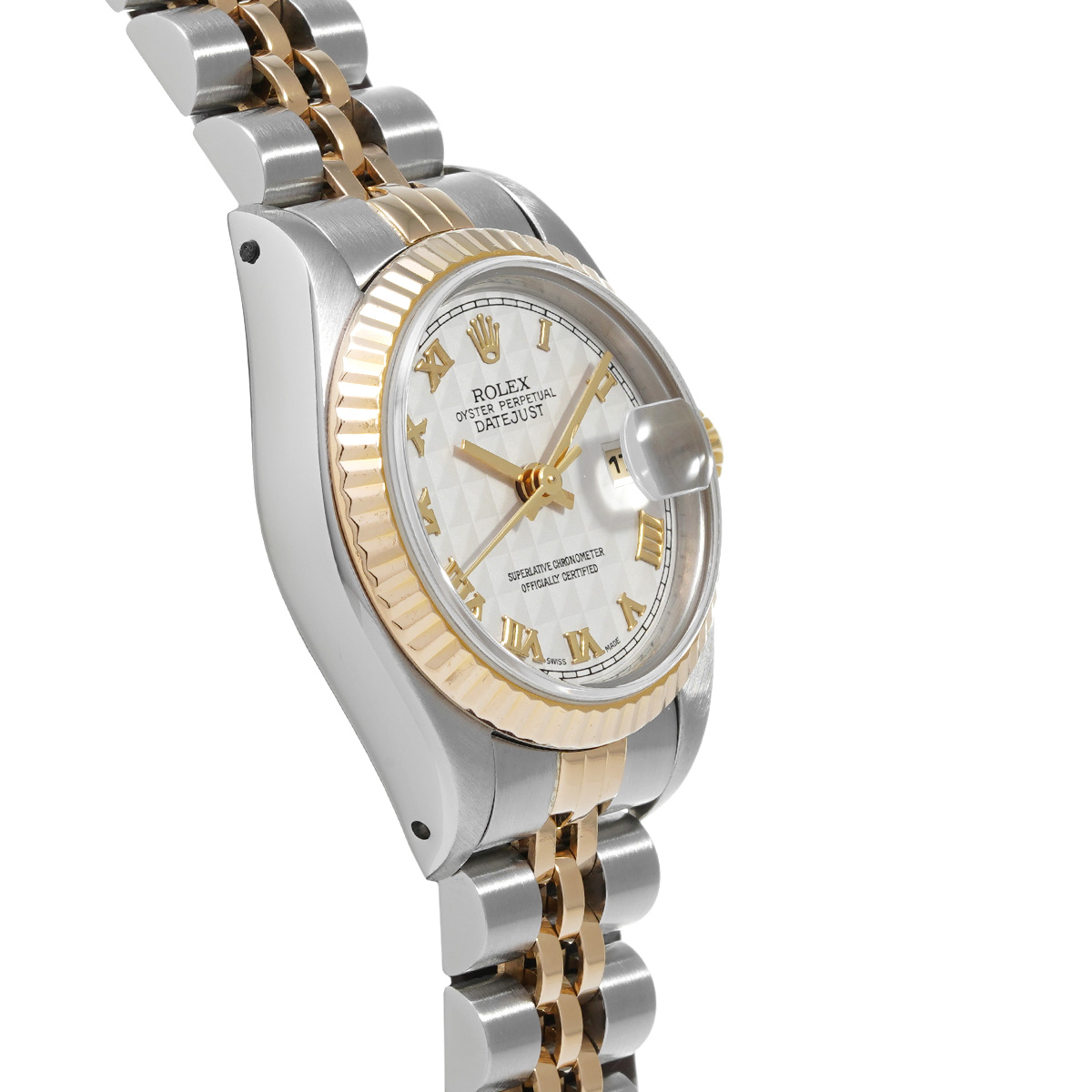 ロレックス デイトジャスト 69173 アイボリーピラミッド レディース