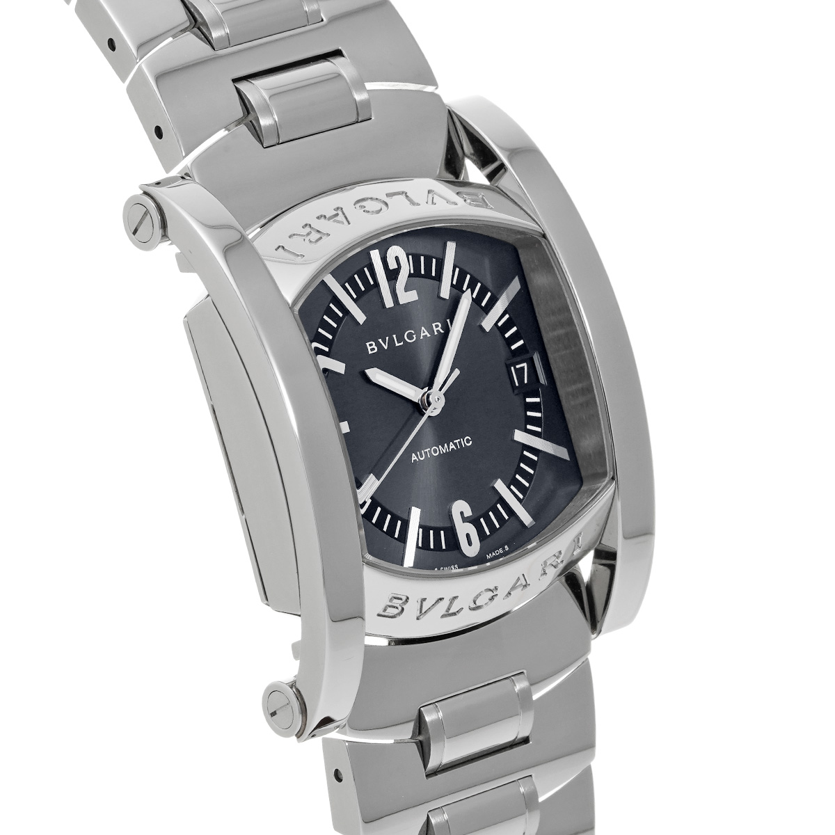 ブルガリ アショーマ AA44S ブルーグレー メンズ 時計 【中古