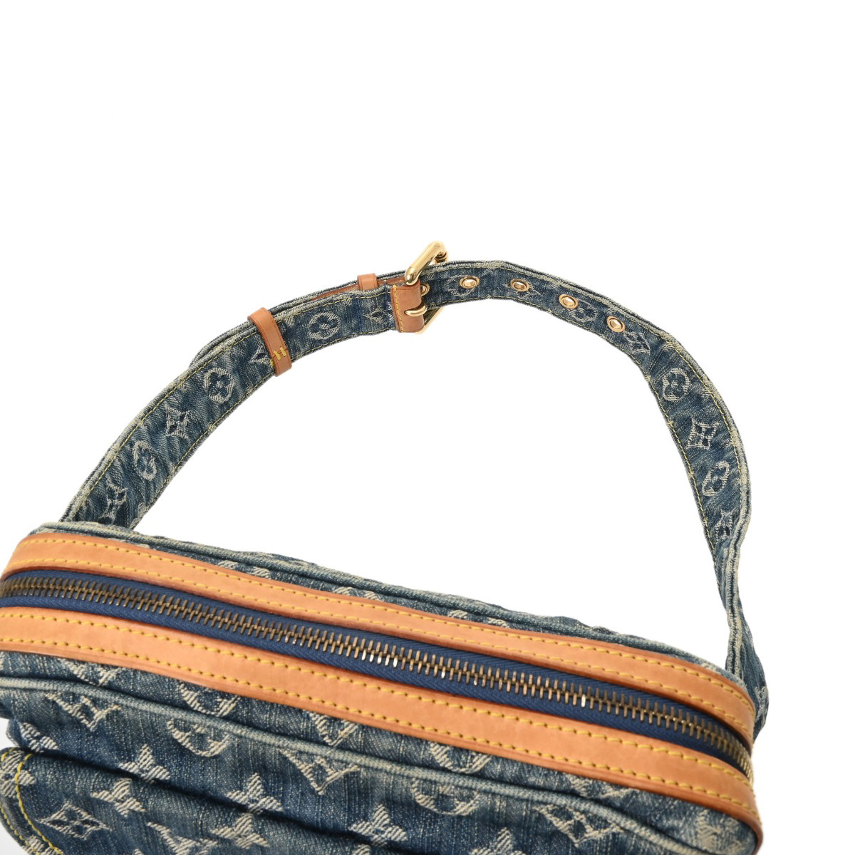 ルイ ヴィトン モノグラムデニム バムバッグ ブルー M95347 デニム