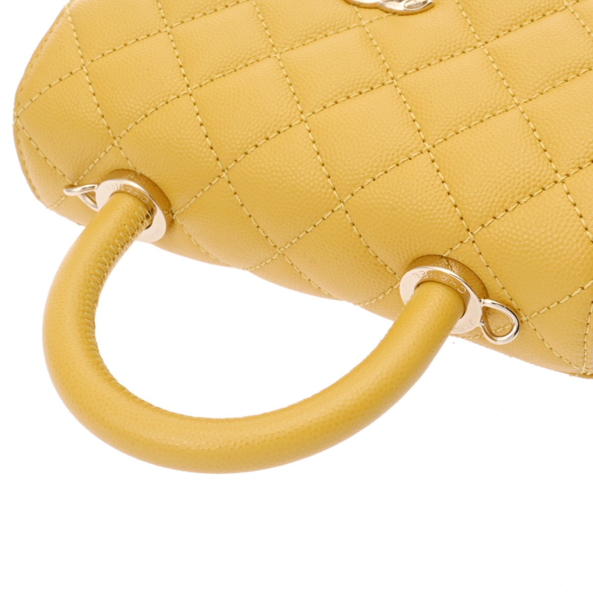 シャネル マトラッセ ココハンドル XXS イエロー AS2215 グレインド