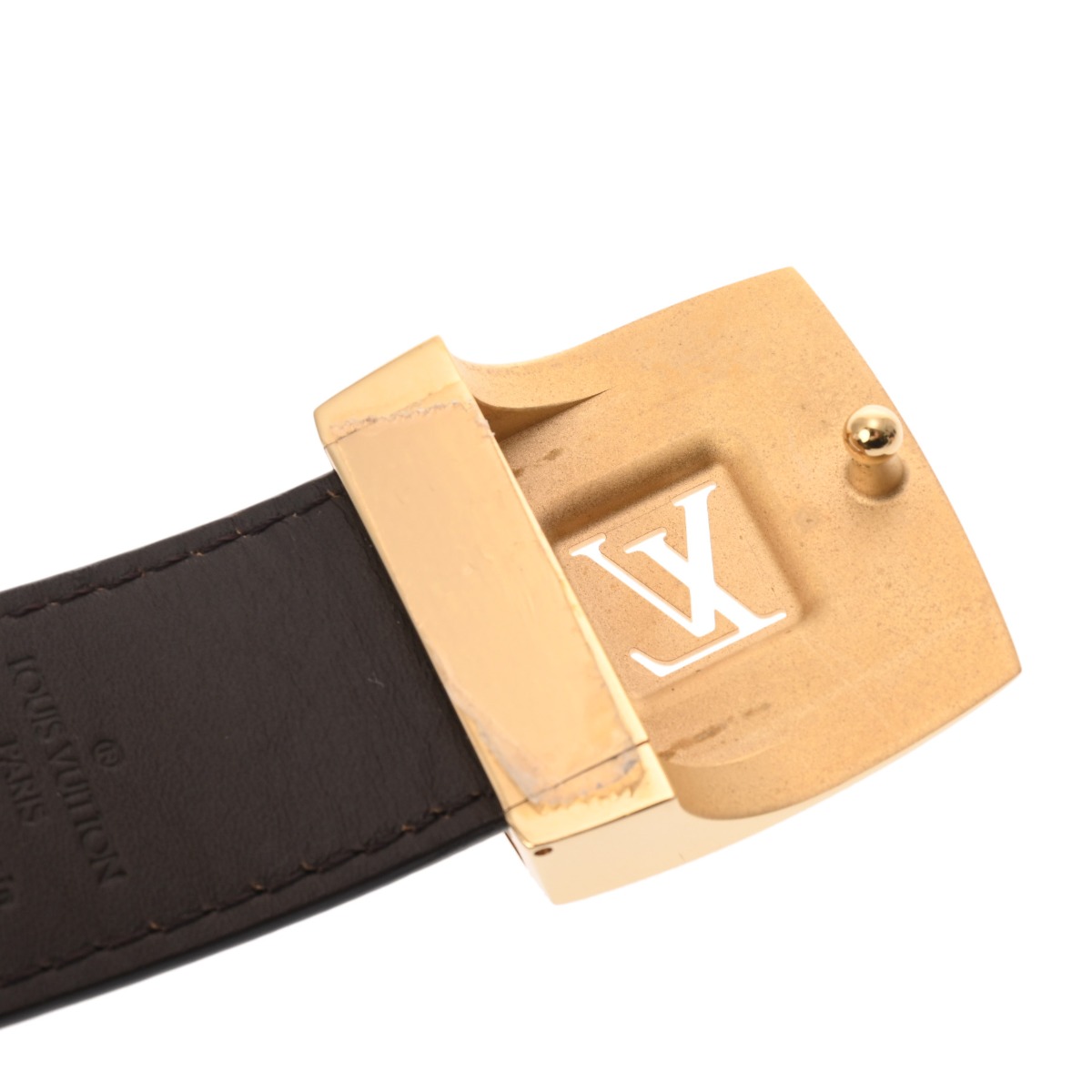 ルイ ヴィトン モノグラム サンチュール LVカット ベルト #90 ブラウン