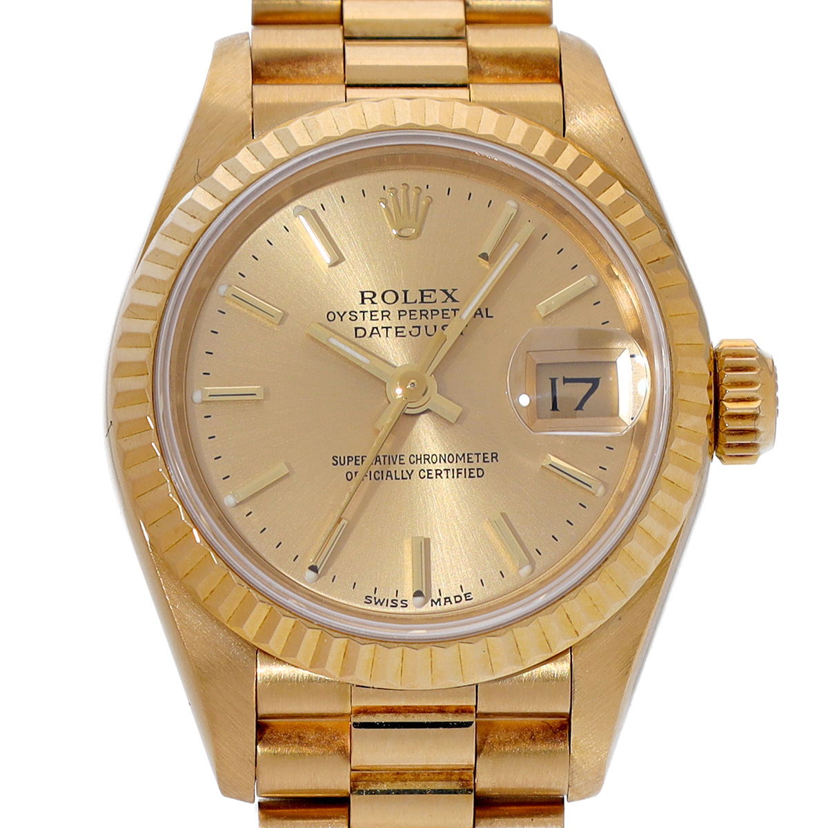 ロレックス デイトジャスト 69178 シャンパン レディース 時計 【中古