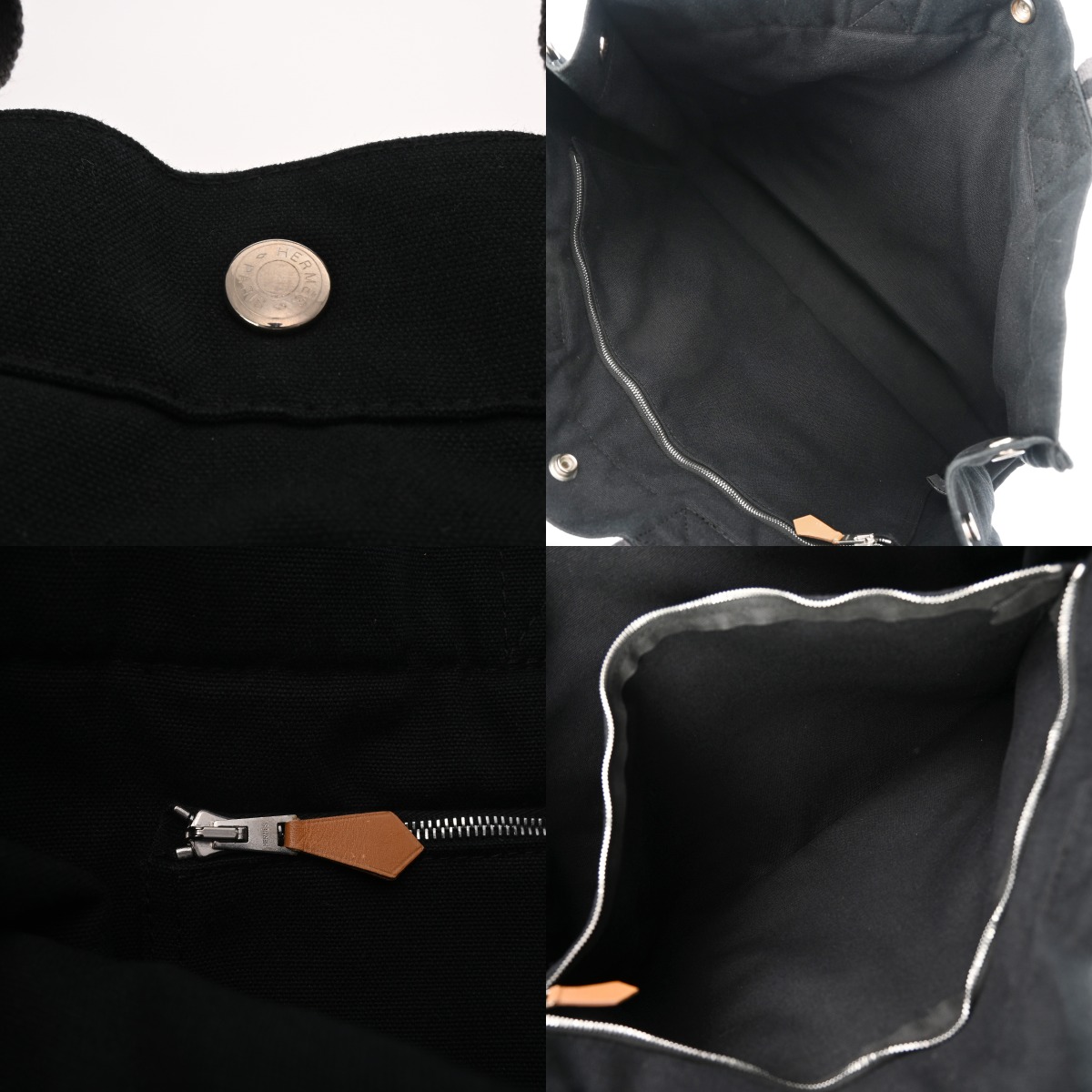 エルメス フールトゥ MM ブラック キャンバス ユニセックス バッグ