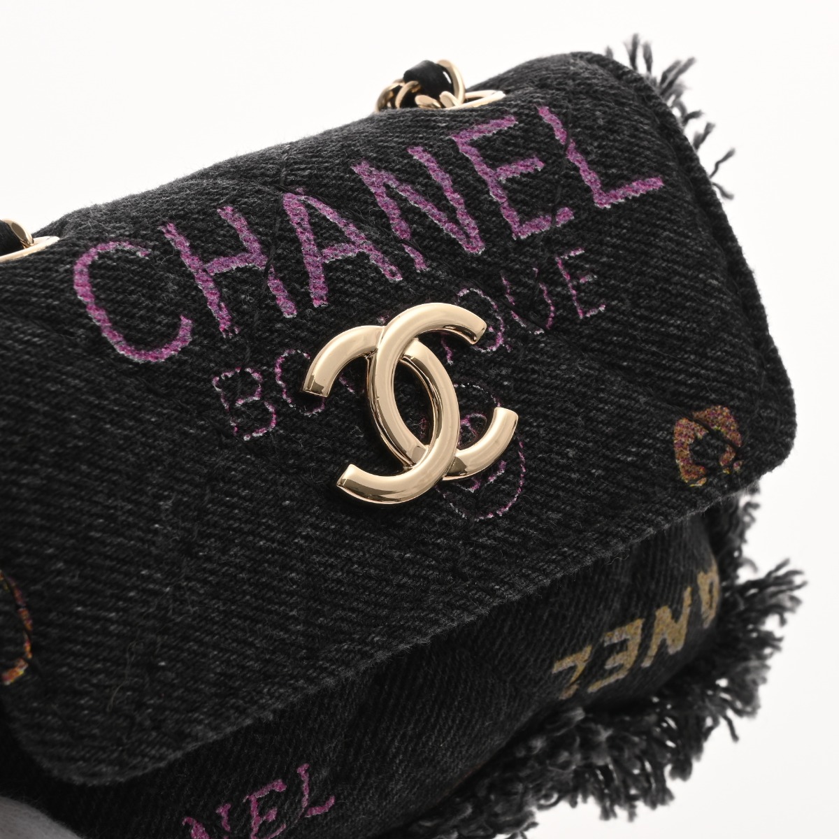 シャネル チェーンポシェット ブラック AP2602 デニム レディース