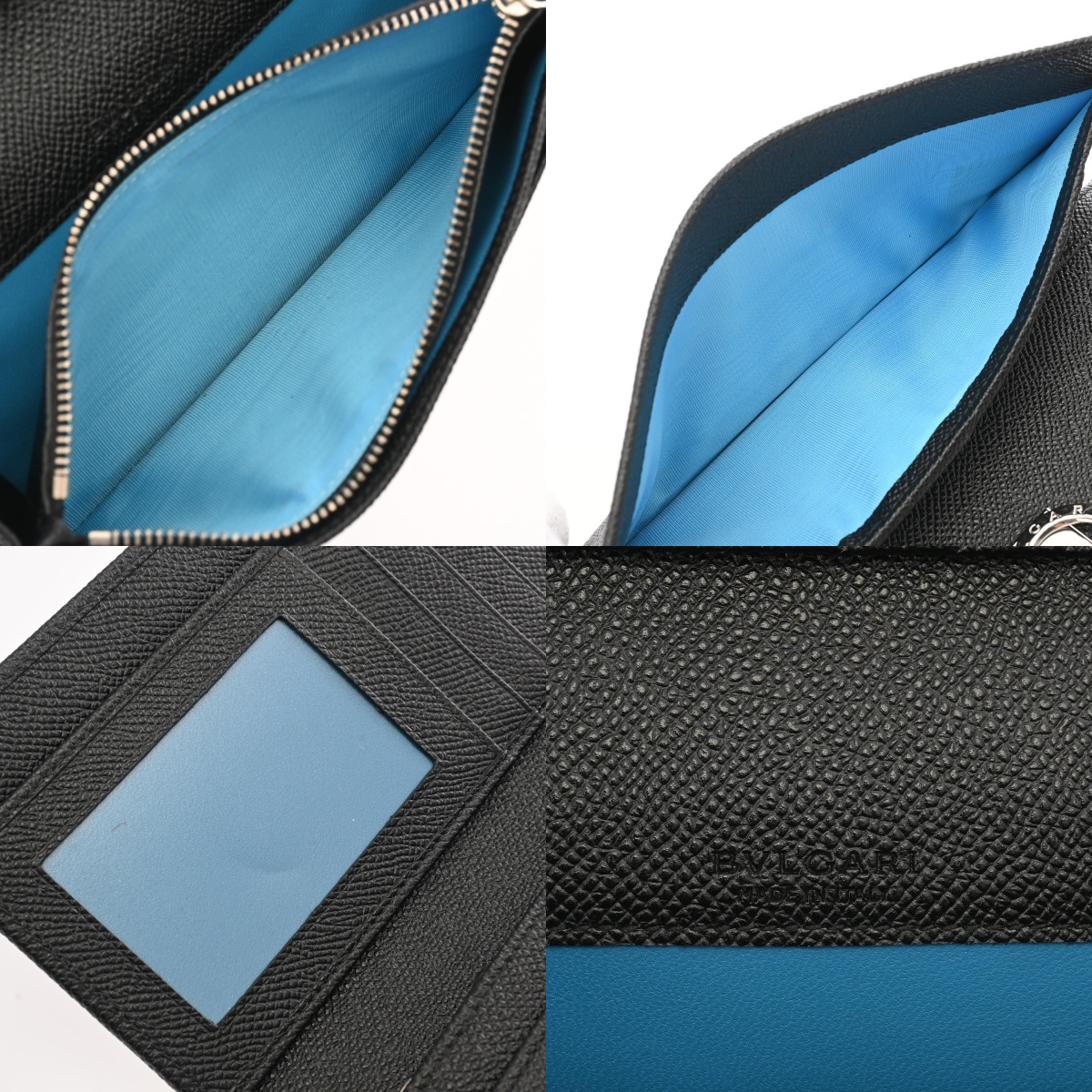 ブルガリ クリップ ラージ ウォレット ブラック レザー レディース