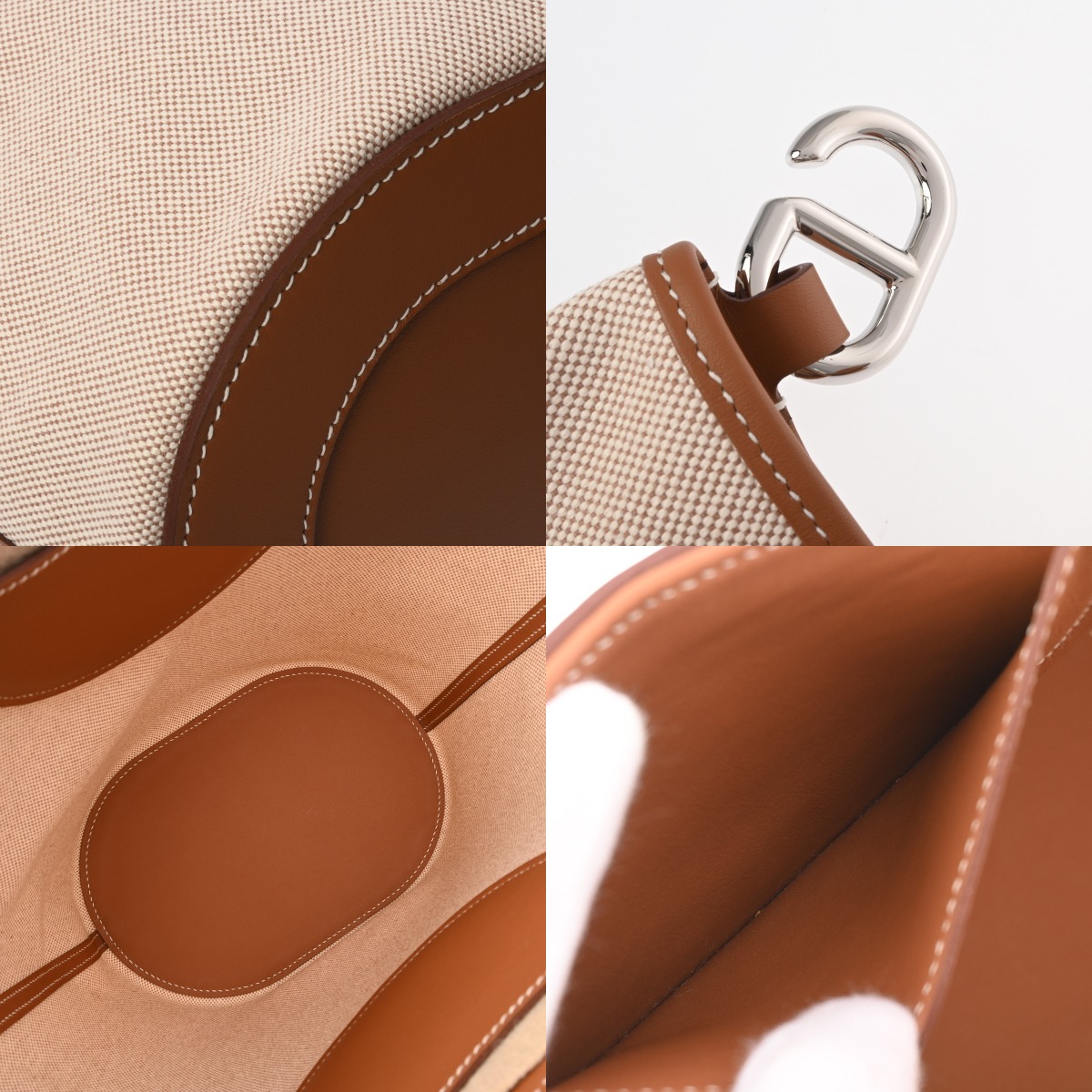 エルメス インザループ 23 エクリュ/ゴールド トワルアッシュ/ヴォー