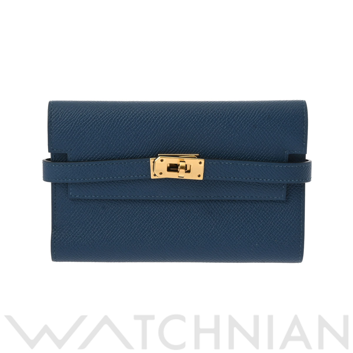 エルメス ケリーウォレット ミディアム ディープブルー/ヴェールボス