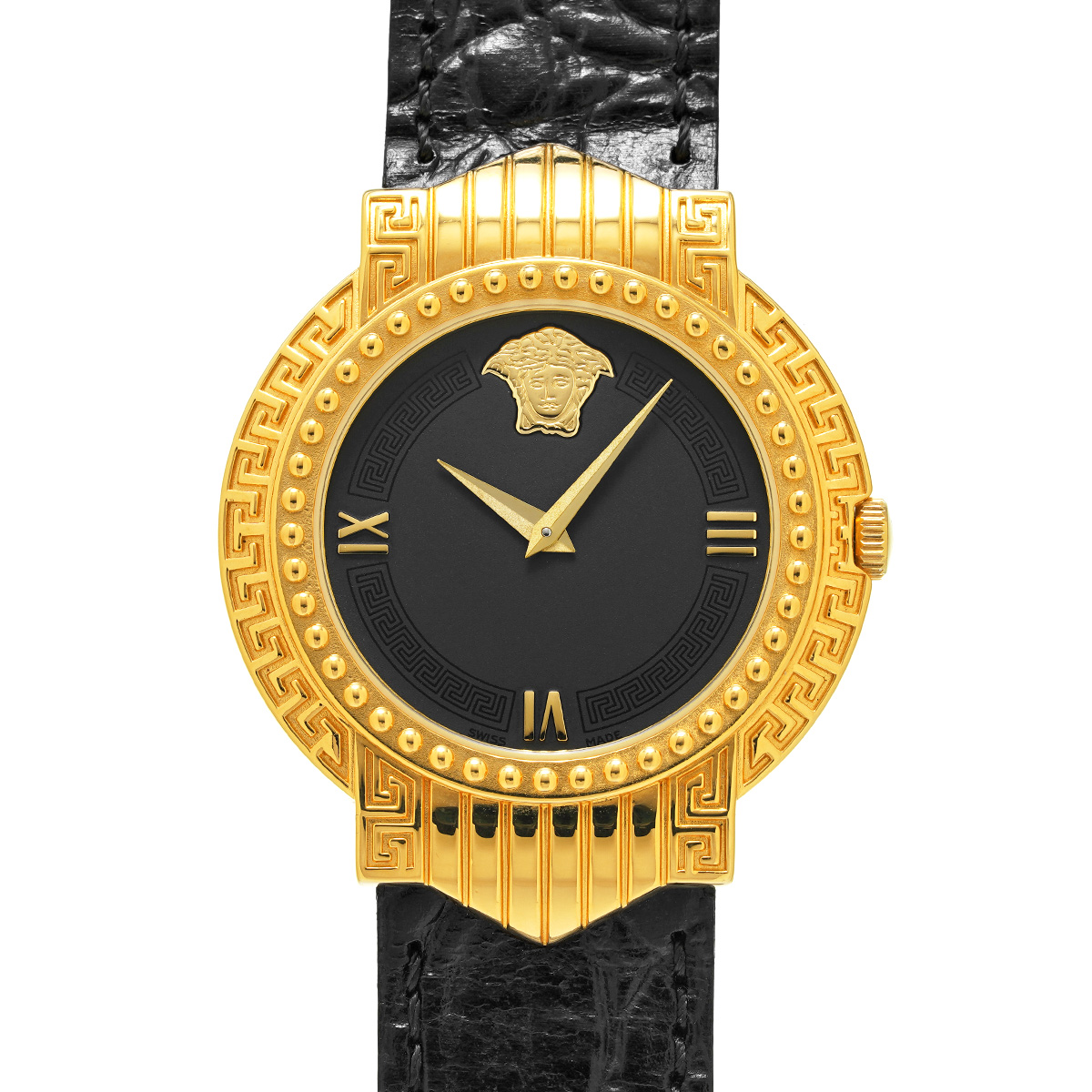 ヴェルサーチ シグネチャー 7066925 ブラック レディース 時計 【中古