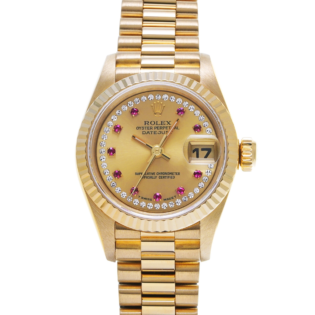 ロレックス デイトジャスト 69178 シャンパン レディース 時計 【中古