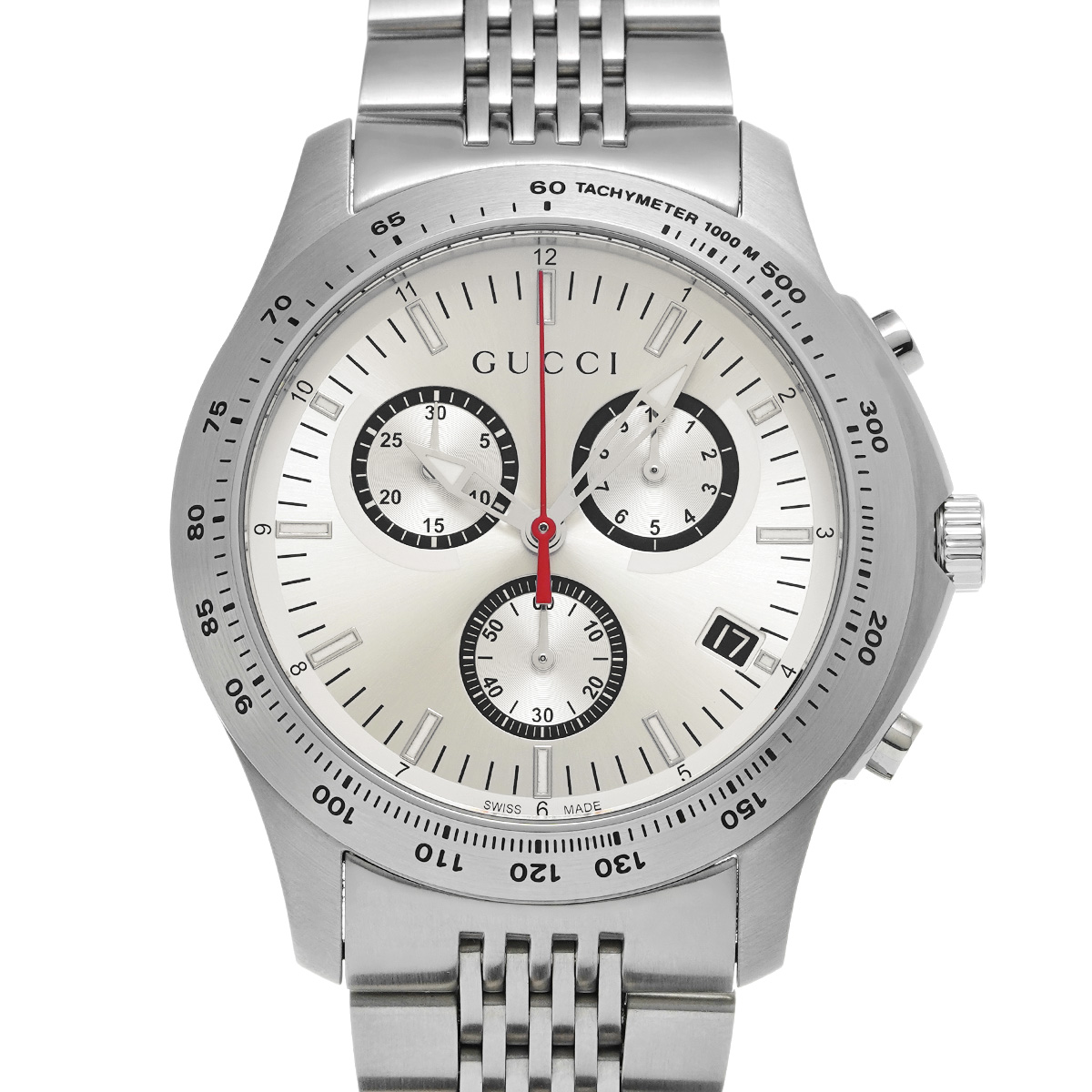 グッチ Gタイムレス クロノグラフ 126.2 シルバー メンズ 時計 【中古