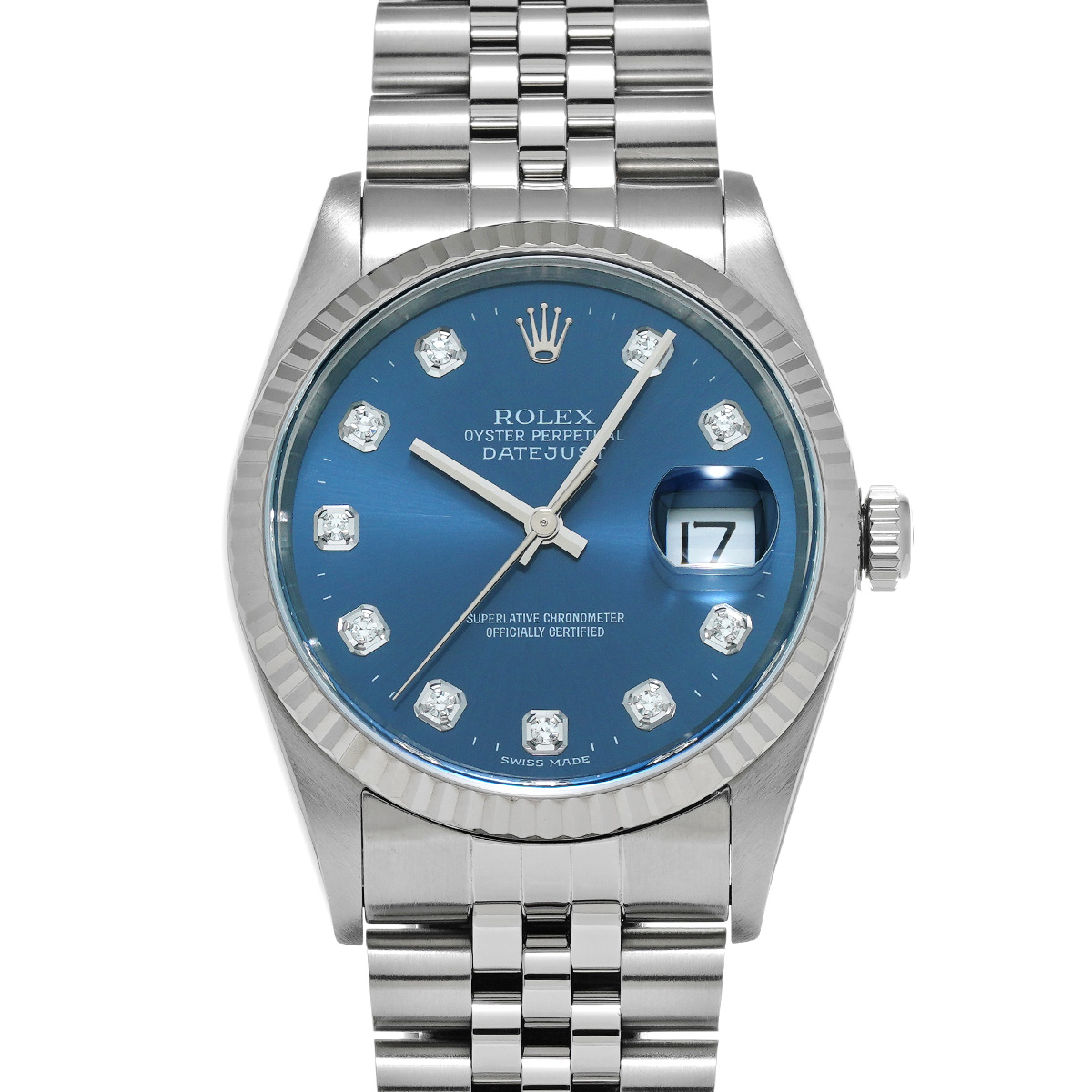 ロレックス デイトジャスト 16234G ブルー/ダイヤモンド メンズ 時計
