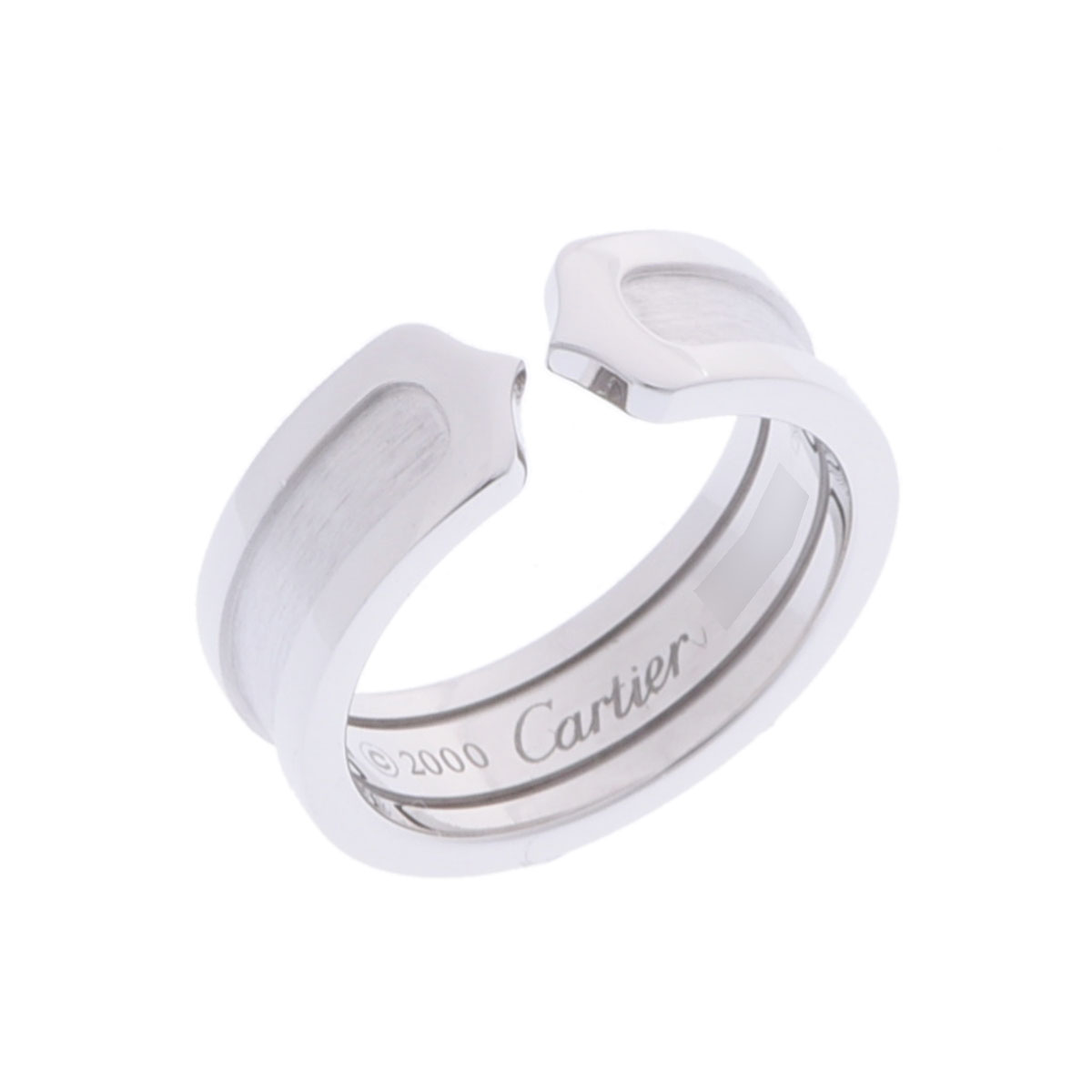 カルティエ C2リング #52 シルバー K18ホワイトゴールド WG レディース