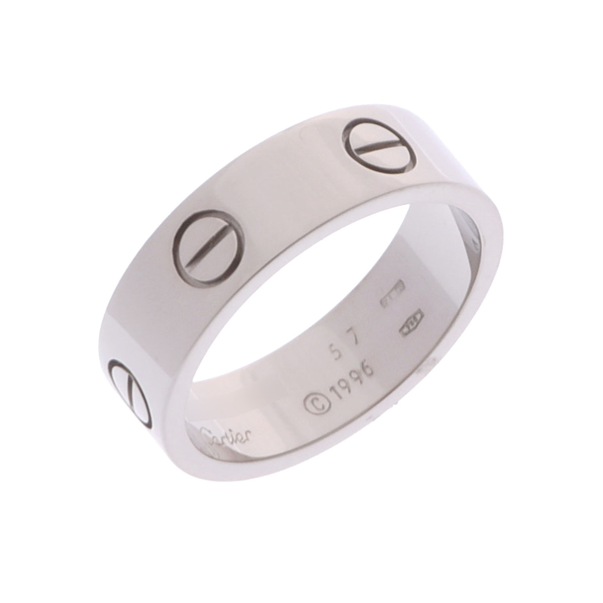 カルティエ ラブリング #57 シルバー K18ホワイトゴールド WG メンズ