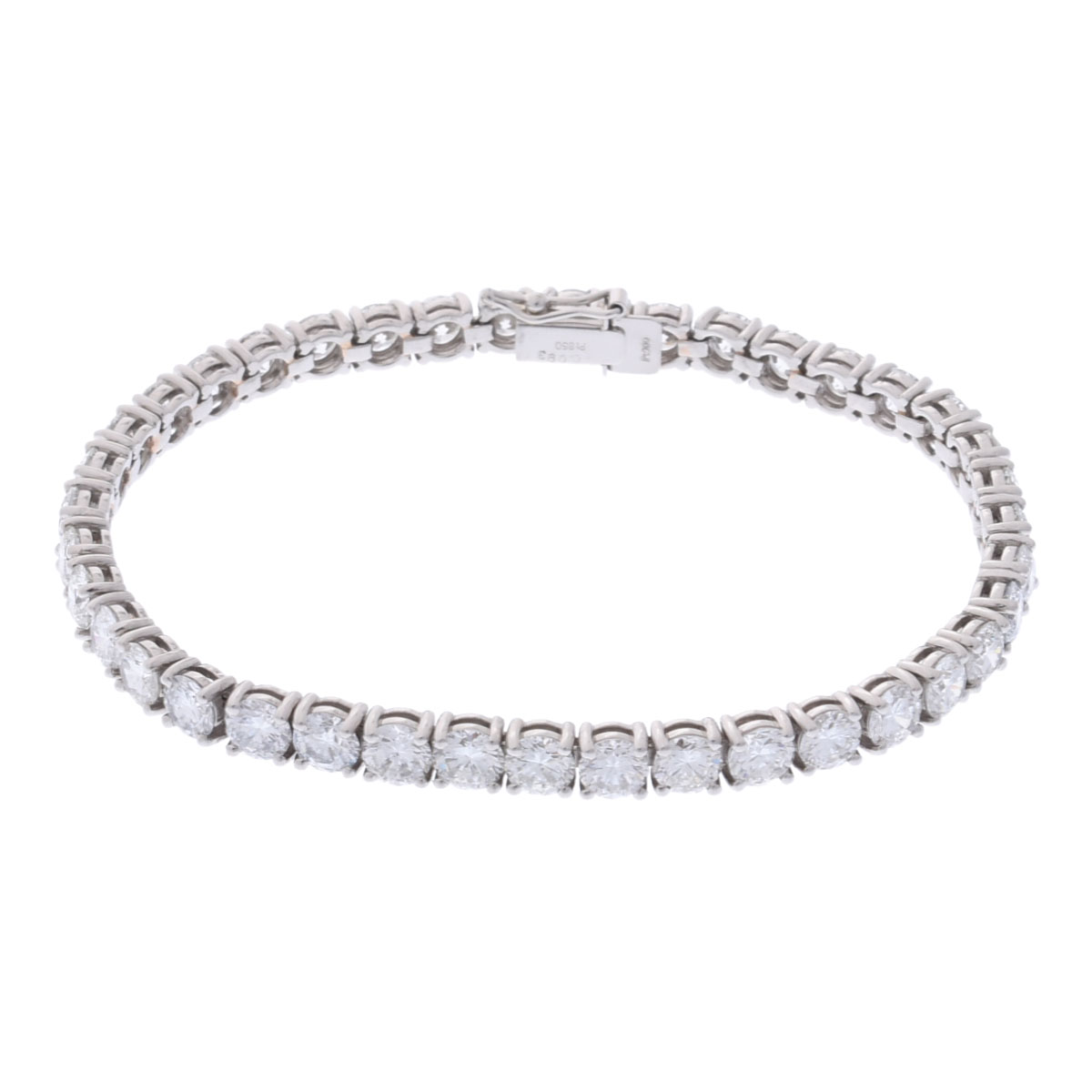 ノーブランド テニスブレスレット 総石目10.093ct シルバー Pt850