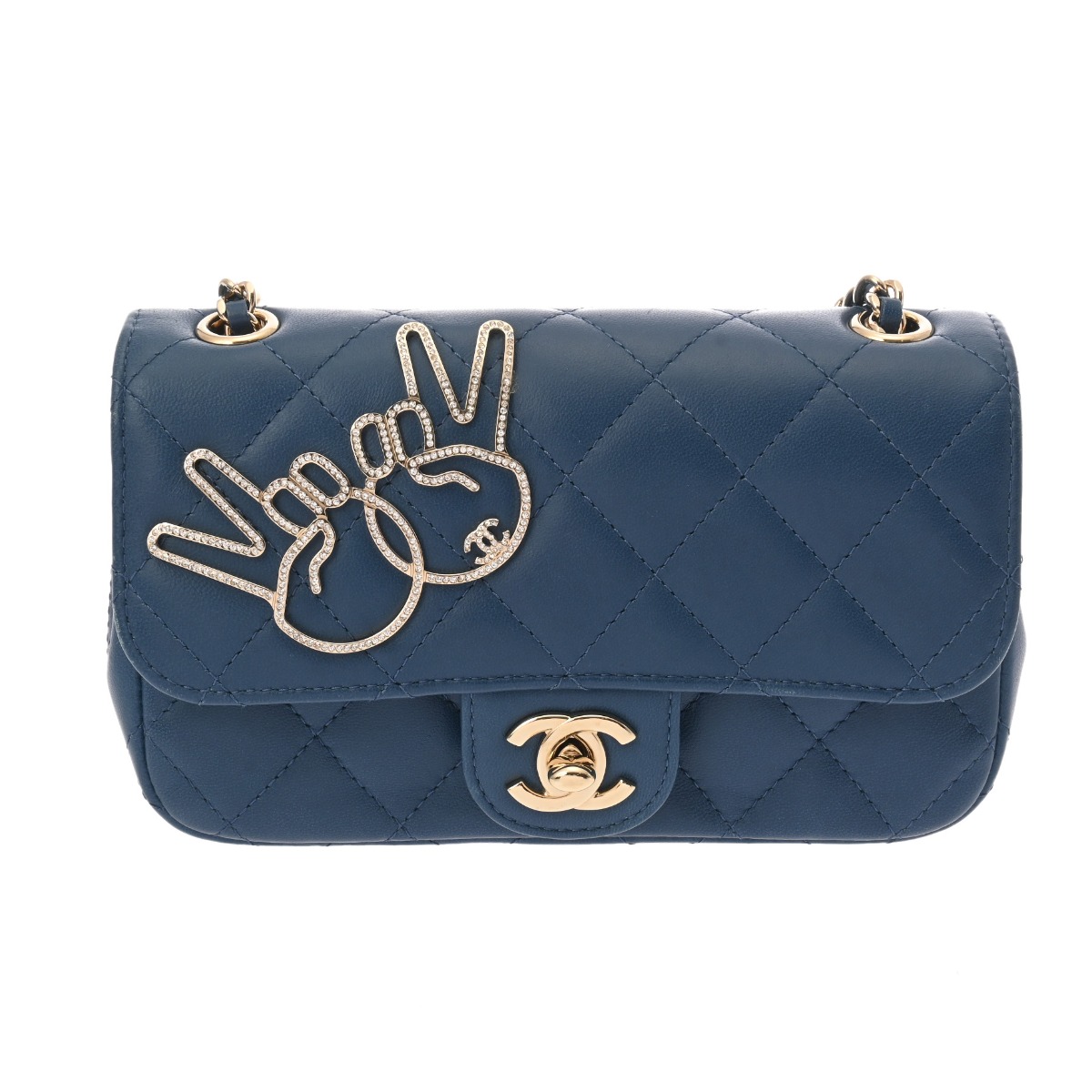 シャネル マトラッセ エクストラミニフラップバッグ 20 ピースサイン