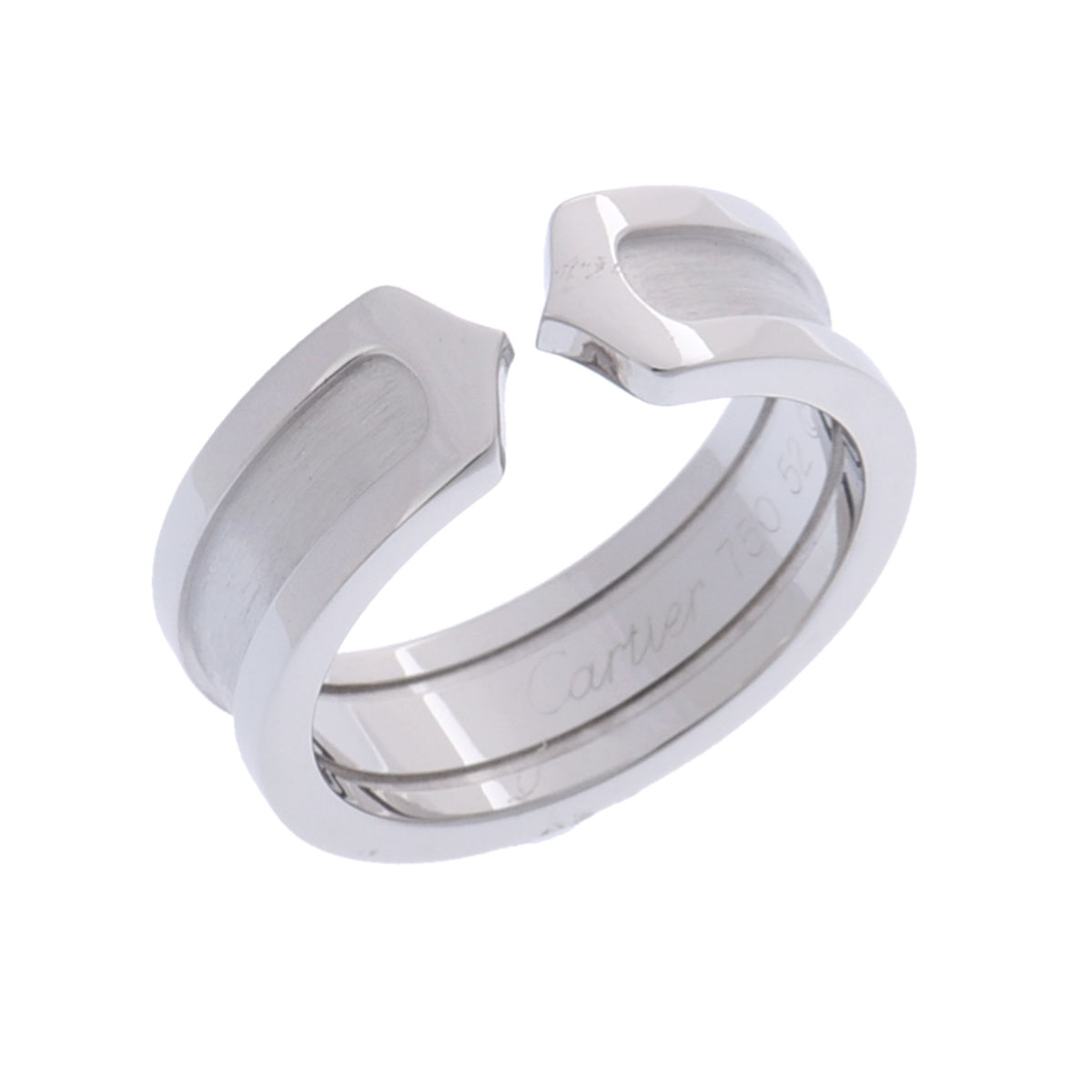 カルティエ C2リング #52 シルバー K18ホワイトゴールド WG レディース
