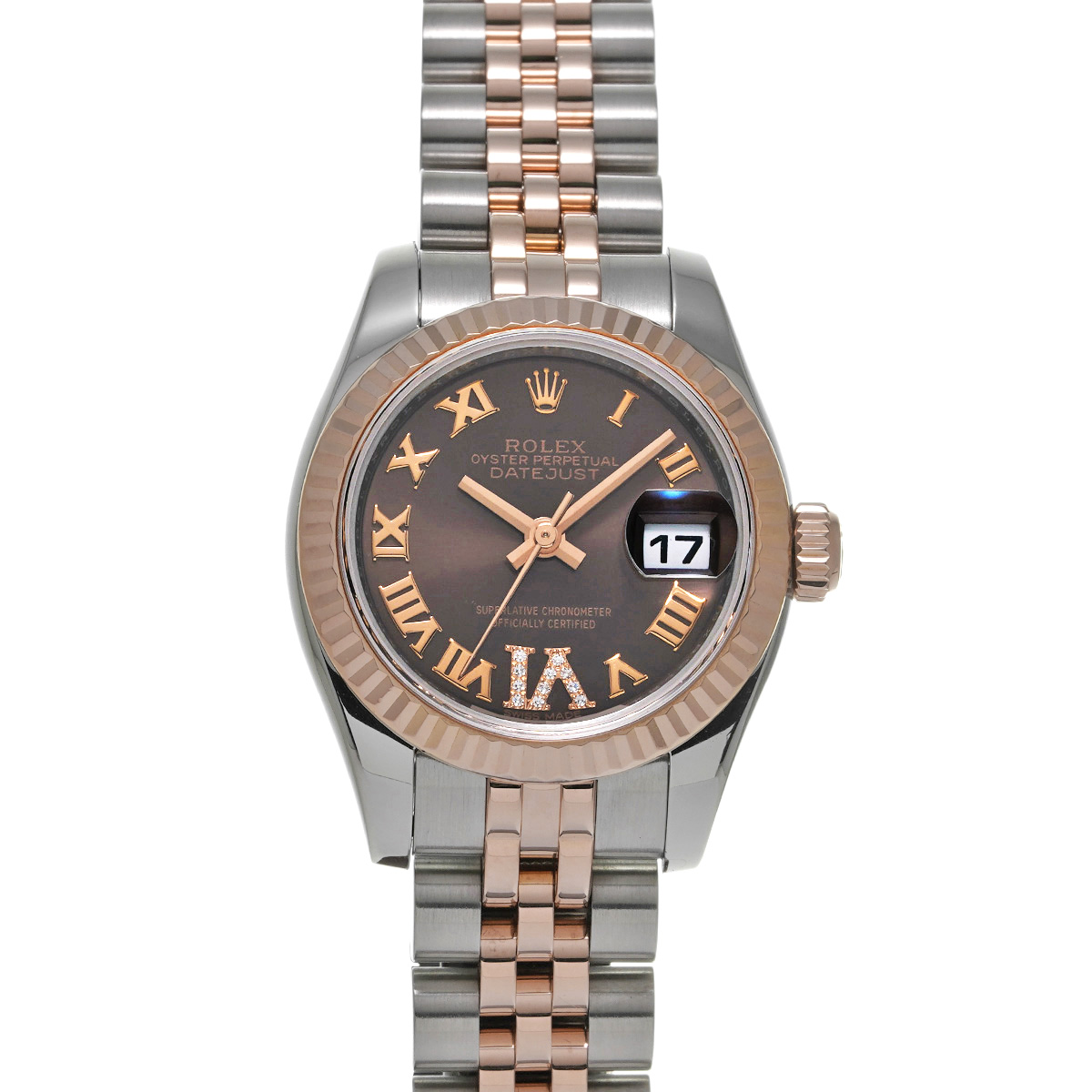 ロレックス デイトジャスト 179171 チョコレートブラウン/ダイヤモンド