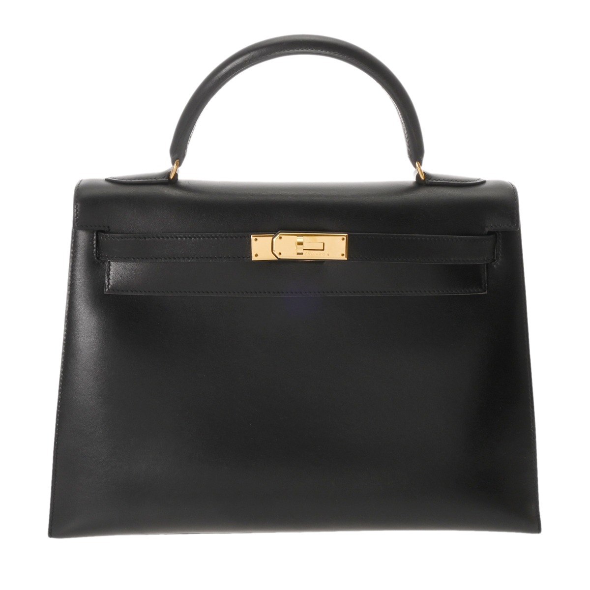 エルメス ケリー 32 外縫い 2WAY ブラック ボックスカーフ レディース