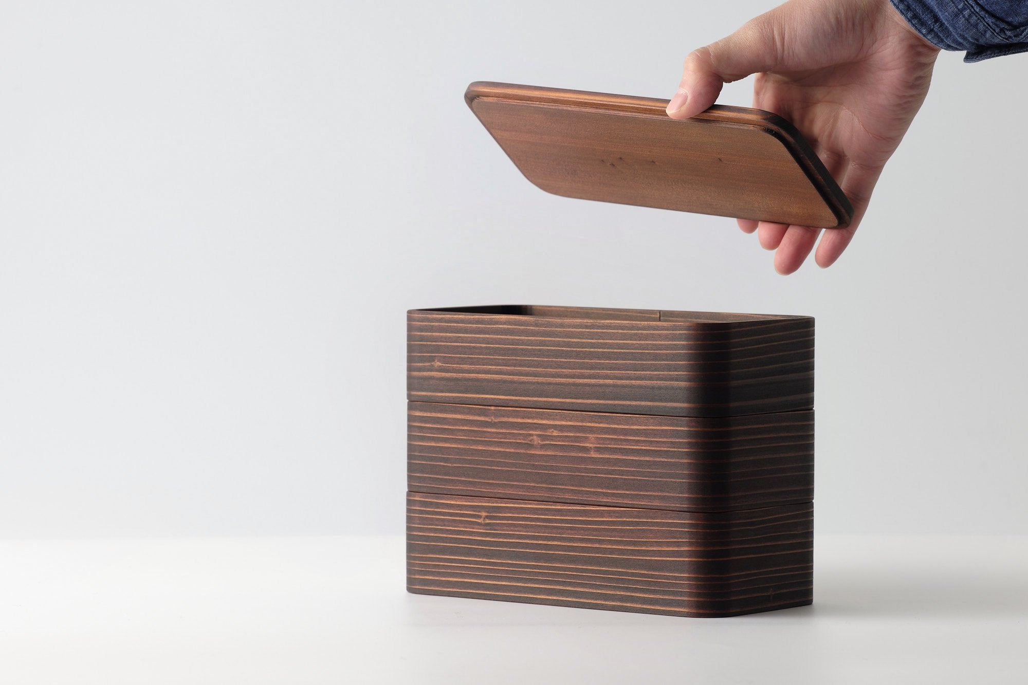 うるしの弁当箱（拭き漆）重箱｜杉の木クラフト