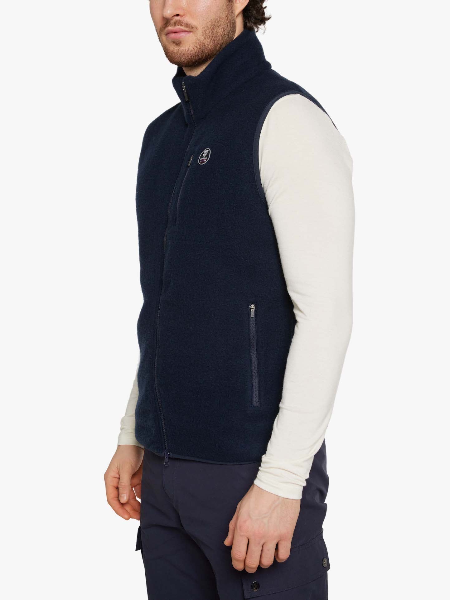 We Norwegians: Men's Svalbard Vest: Brushed Merino Wool Fleece