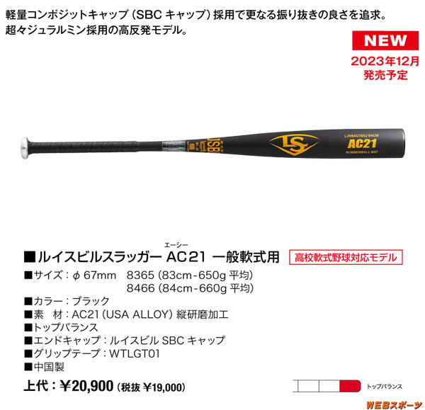 LJRBACTBD 2024ルイスビルスラッガー AC21 一般軟式用バット LJRBACTBD