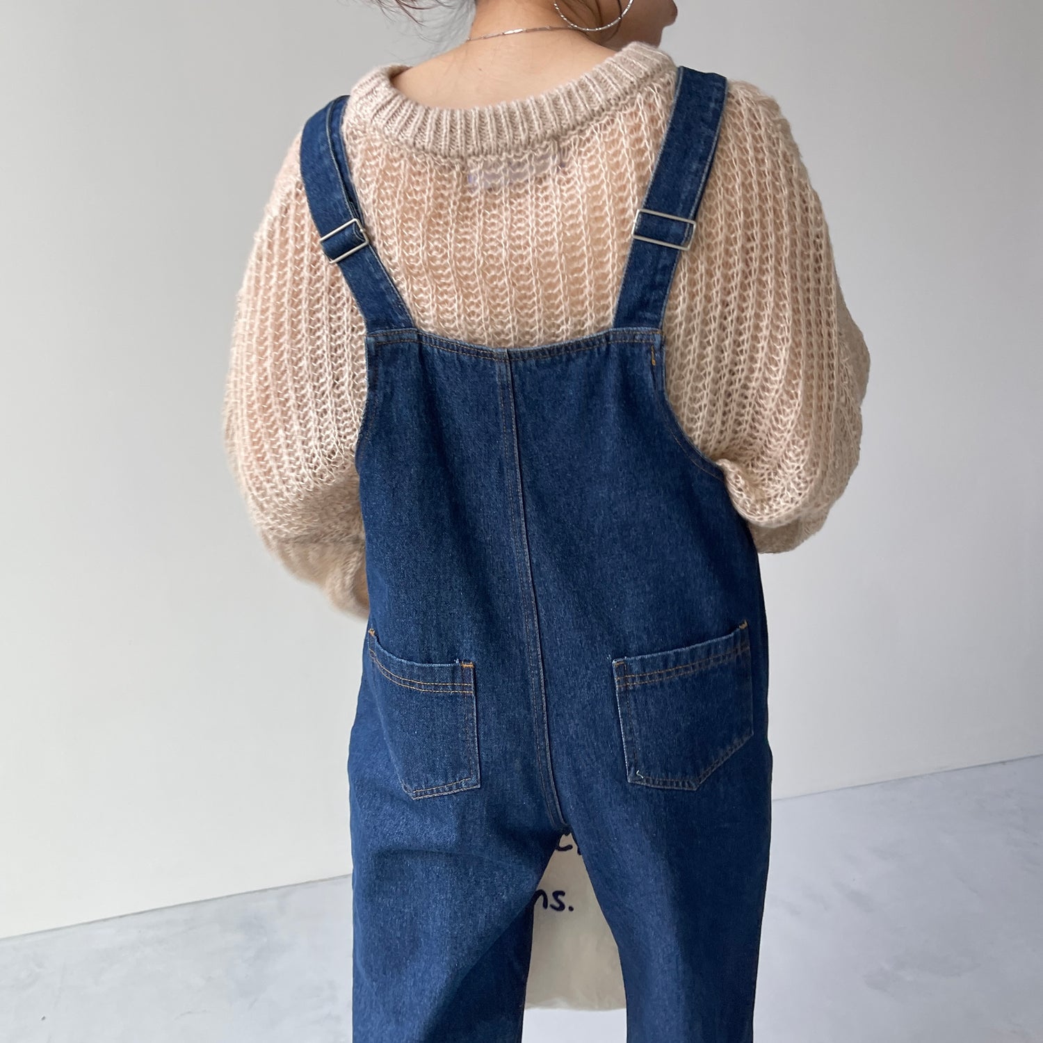 loose and slim denim salopette / blue （ルーズアンドスリムデニム