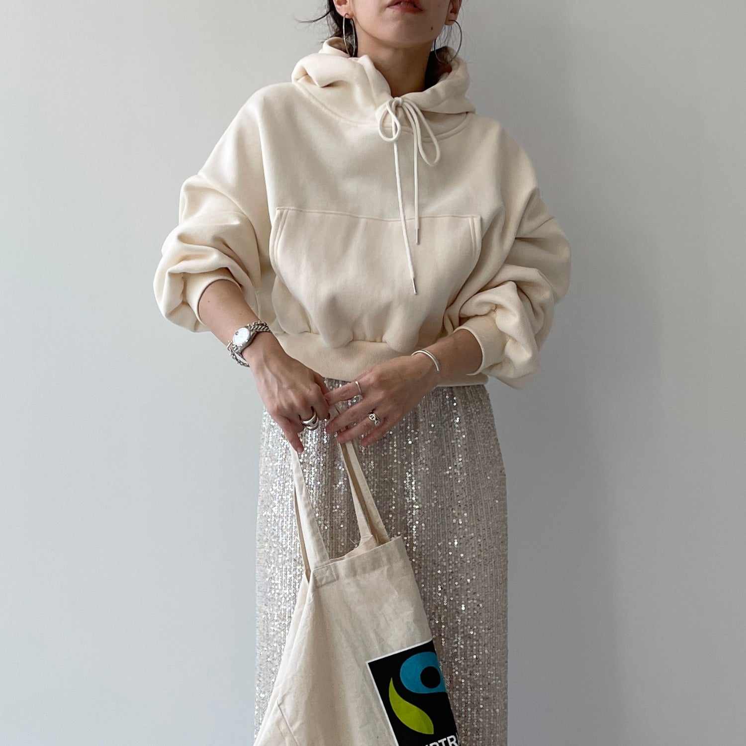 egg short hoodie / ivory （パーフェクトシルエットダウンコート