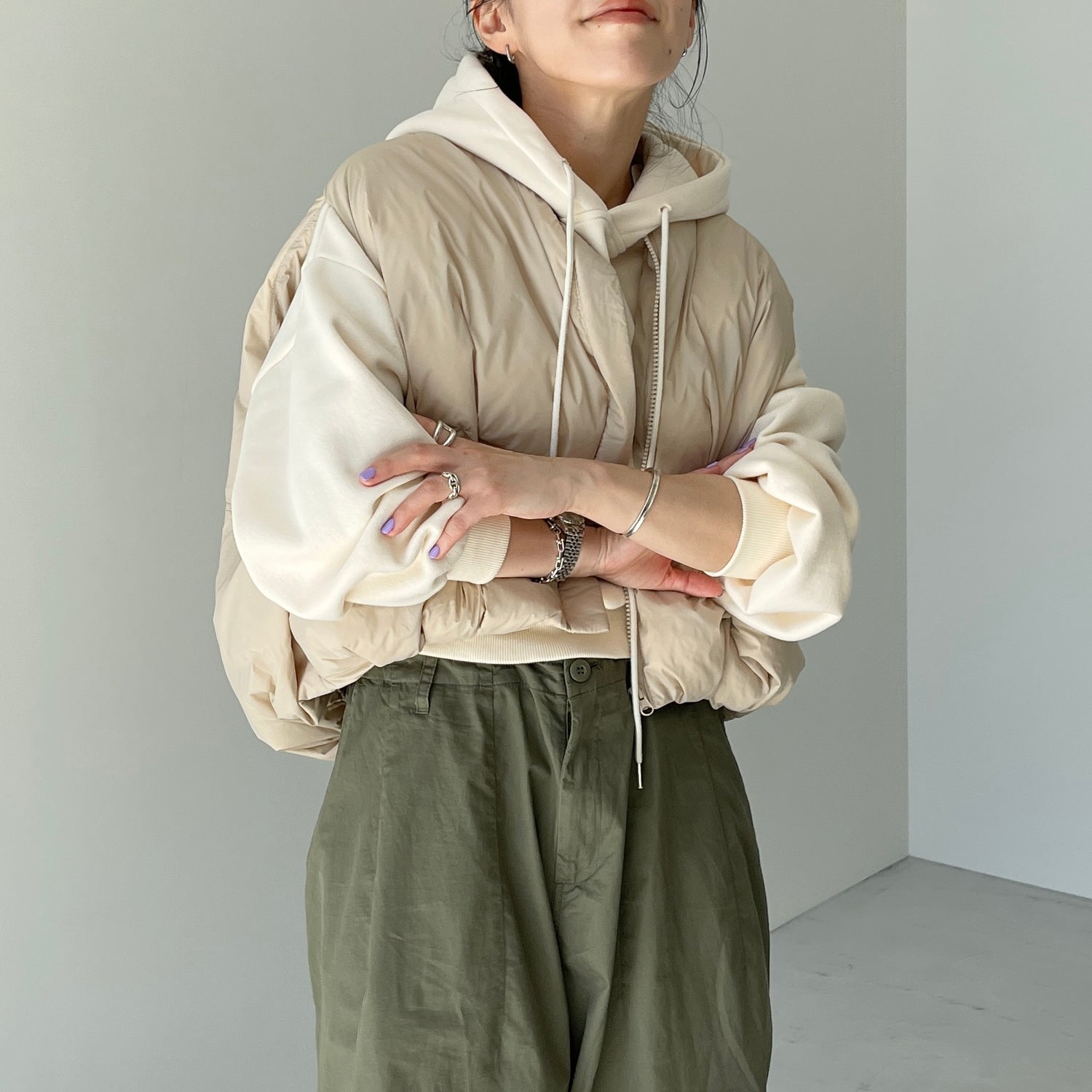 egg down vest / beige （パーフェクトシルエットダウンコート