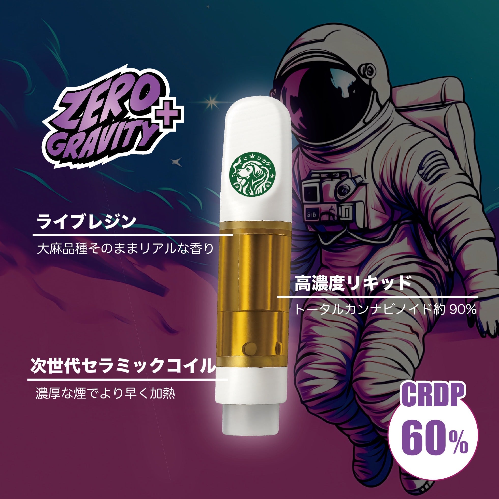 CNP 60% ゼログラビティ+ 1ミリ ライブレジン 合法 大麻 高濃度 上級者