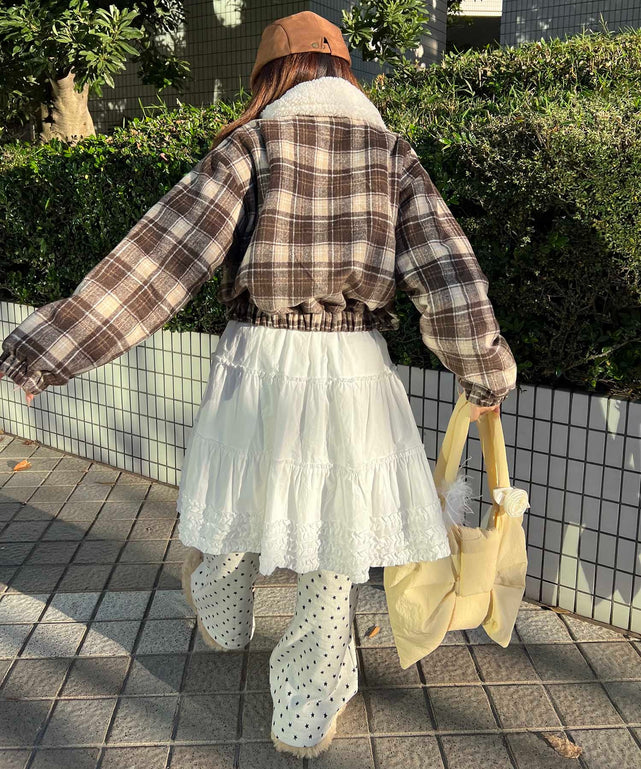 ボア襟チェック柄ブルゾン – WEGO ONLINE STORE
