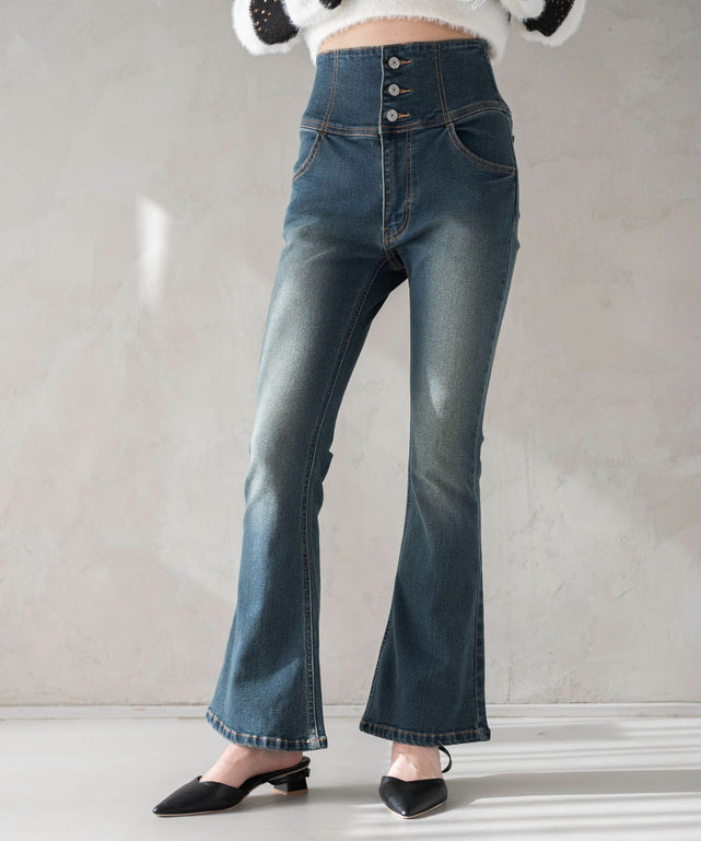ハイウエストストレッチフレアデニムパンツ｜WEGO（ウィゴー） – WEGO