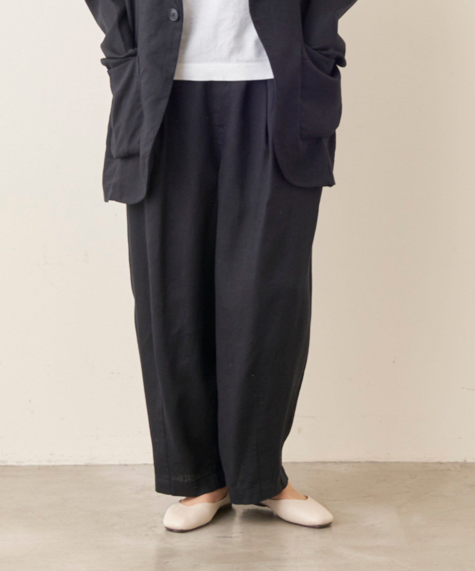 WWO 涼しいテンセルリネンのビッグテーパードパンツ(ユニセックス