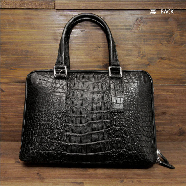 メンズ ビジネスバッグ レザー ワニ革／クロコダイル ブリーフケース