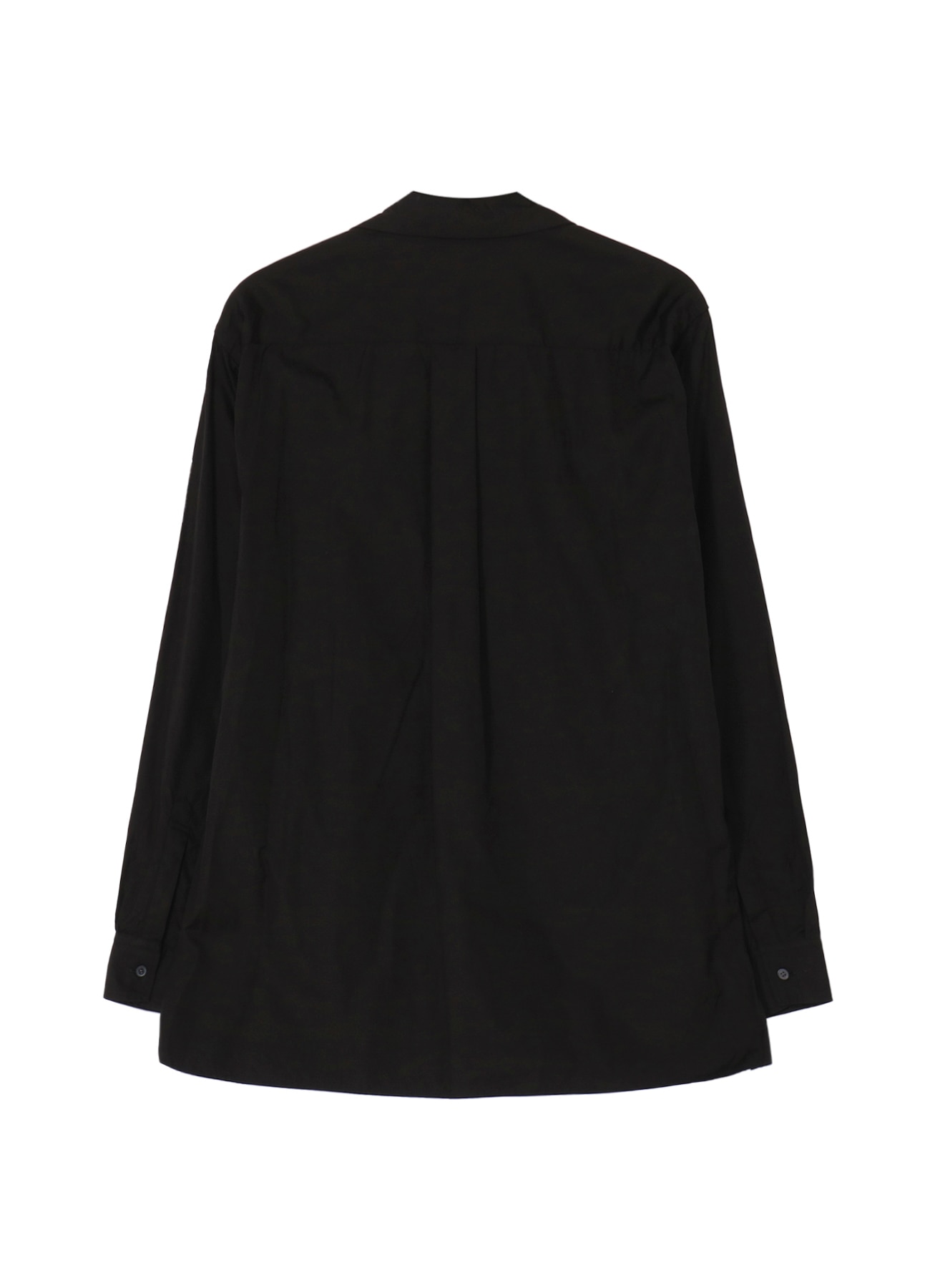 Tulip Embroidery Open Collar Shirt(L Black): YOHJI YAMAMOTO