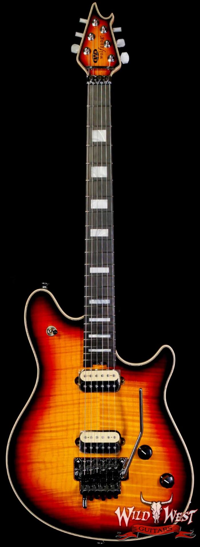 EVH Wolfgang USA Ebony Fingerboard 5A Flame Top 3-Tone Burst 8.25