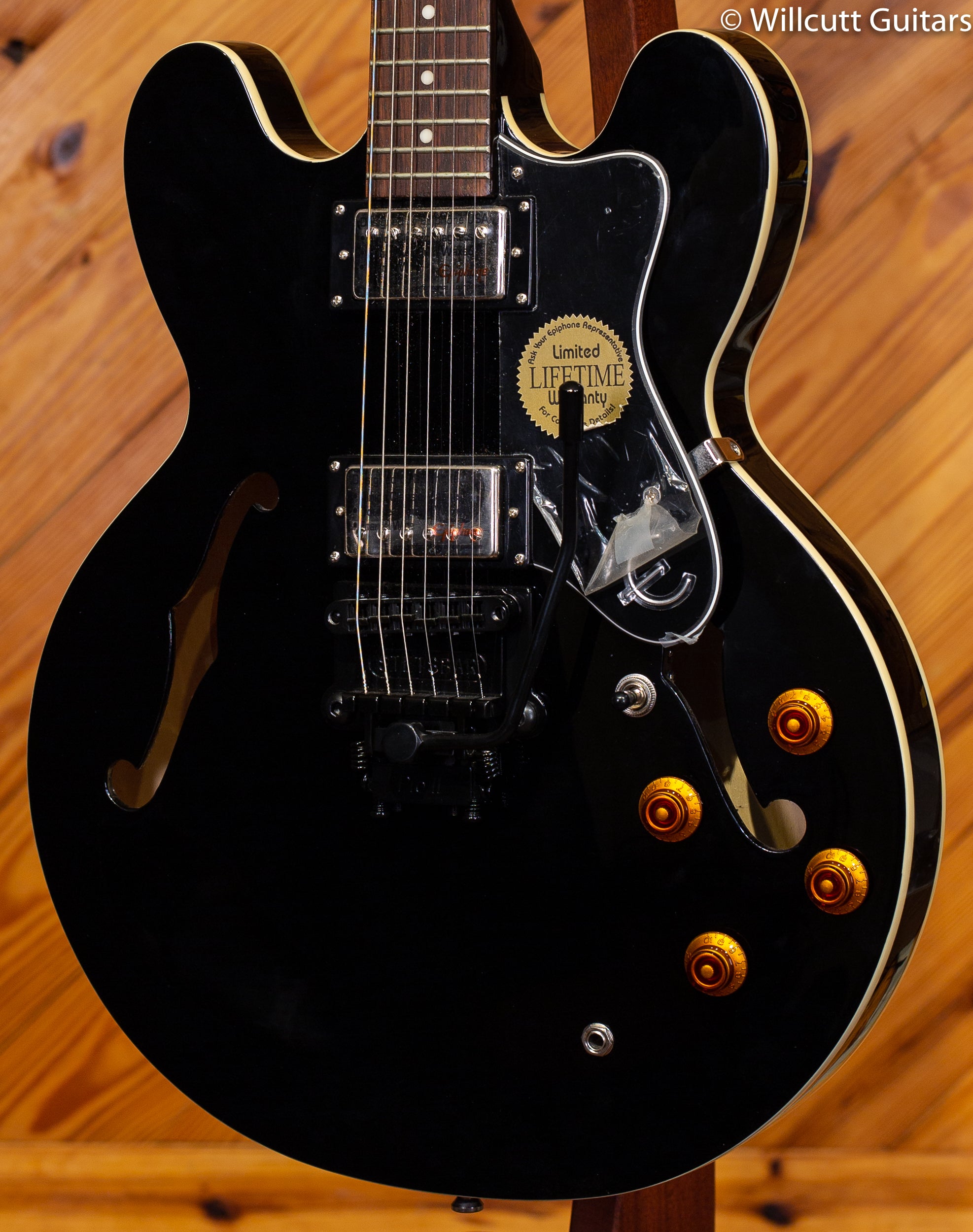 Epiphone Dot Ebony Chrome Hardware w/ Stetsbar Tremolo System DEMO