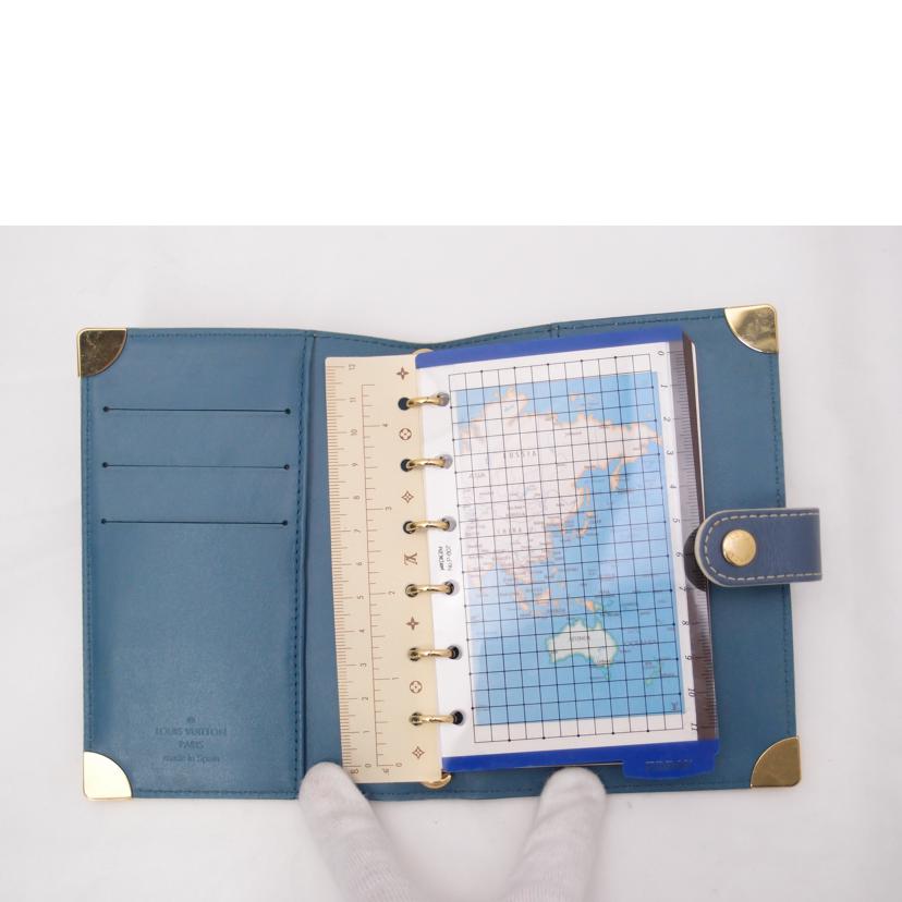 LOUIS VUITTON ルイ・ヴィトン ビトン 手帳カバー 青