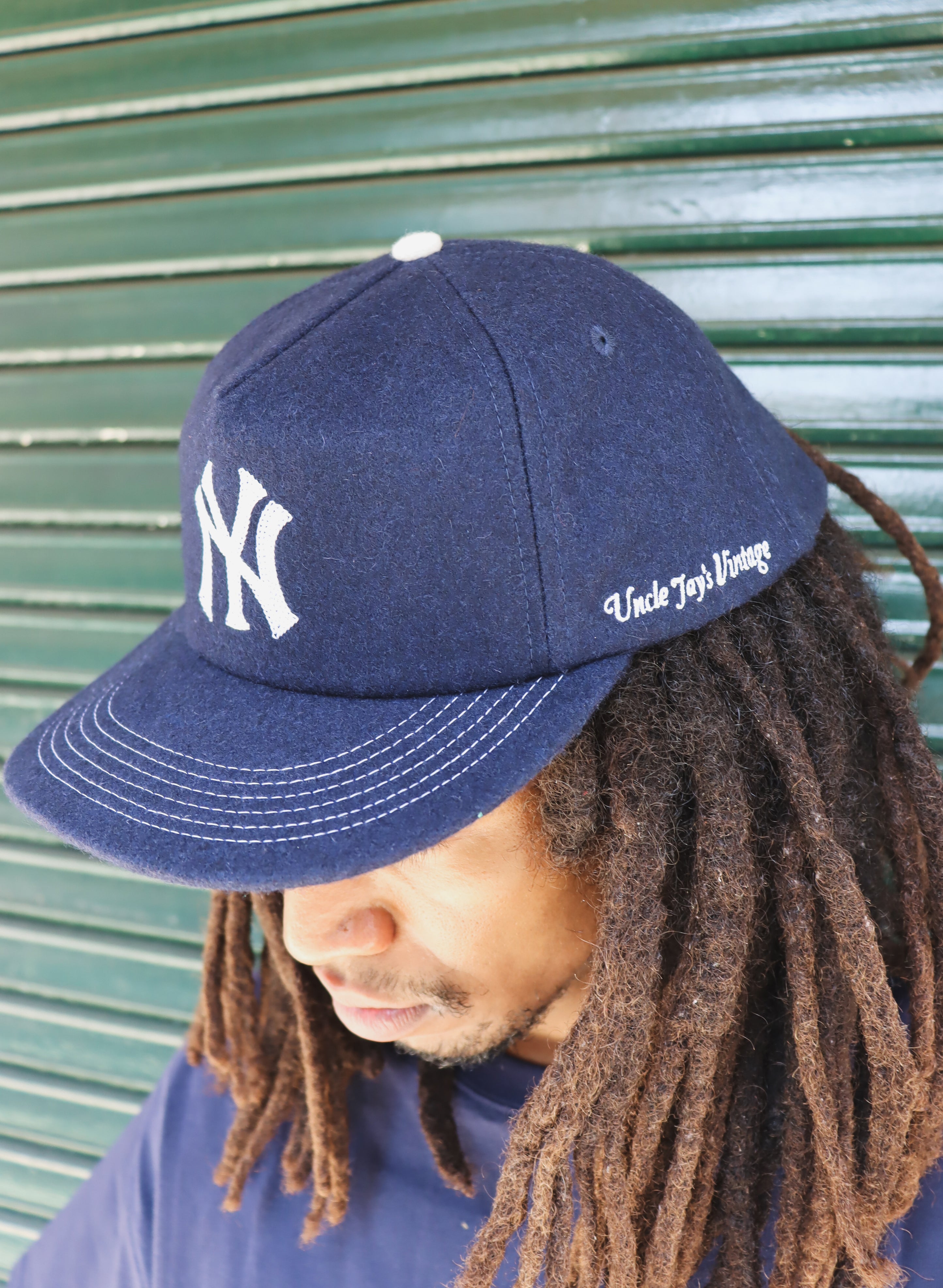Uncle Jay's Vintage Chainstitch Cap NAVY/WHITE (UNCLE-001) – WOODBLOCK