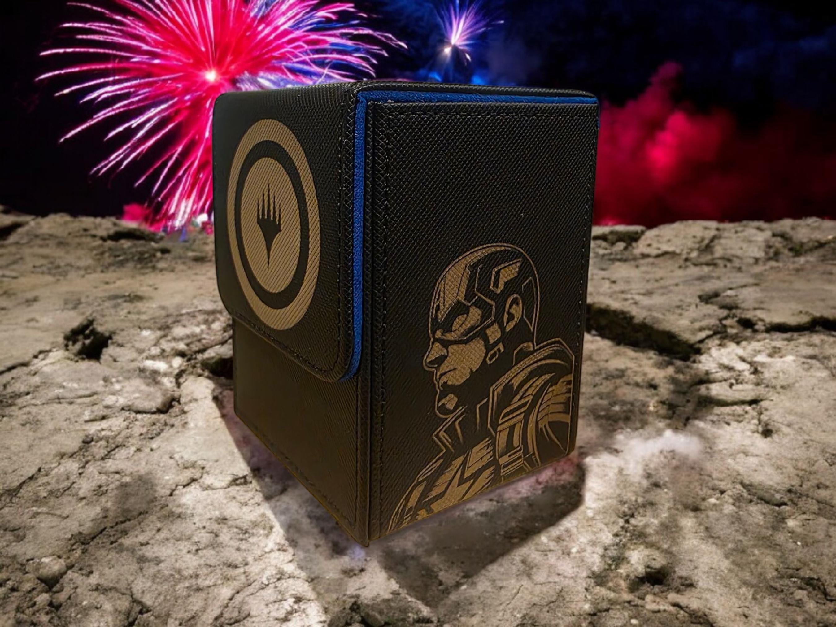 Captain America Deck Box – Custom Faux Leather MTG Storage