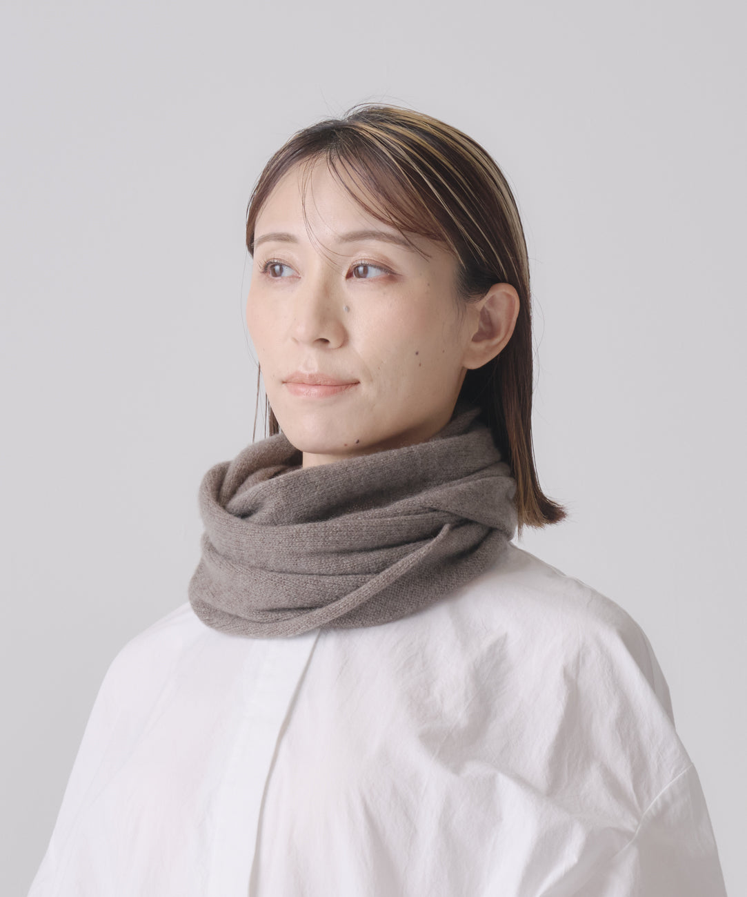 カシミヤ100％のスヌード（CAA-044） – WOOL STUDIO